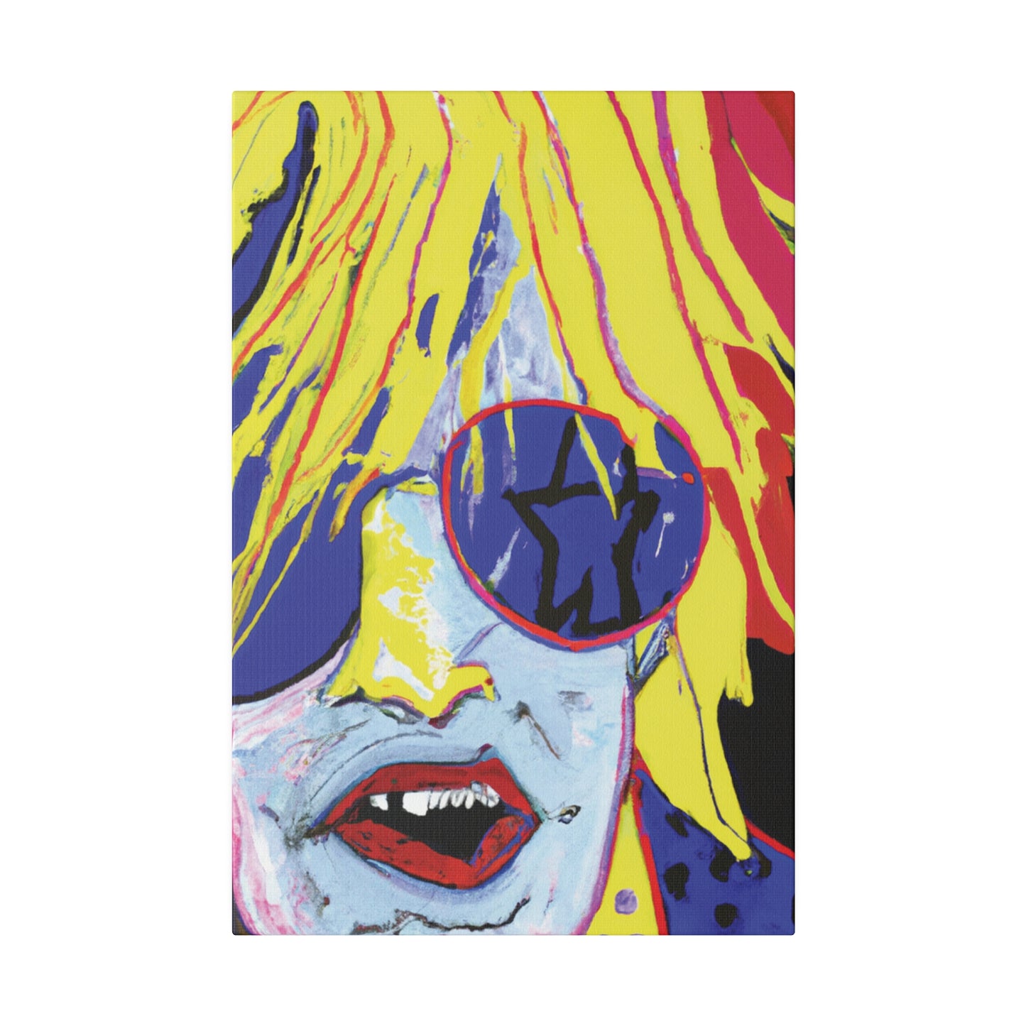 8742G - Rockstar Painting Print | Face | Abstract | Poster | Home Decor | Wall Art | Music Art | Canvas