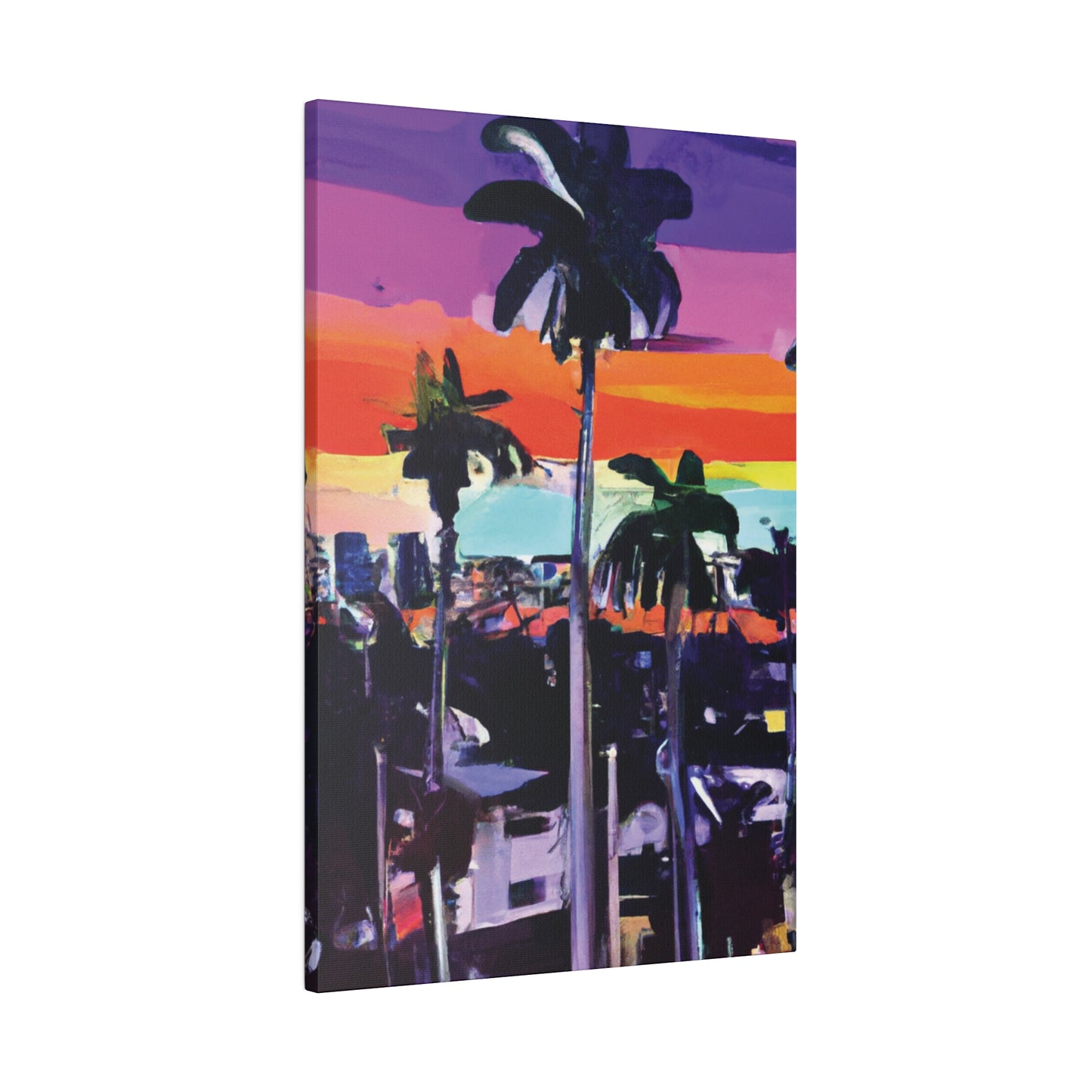 8668T - Miami Beach Sunset Painting Print | Miami | Beach | Sunset | Poster | Home Decor | Wall Art | Canvas