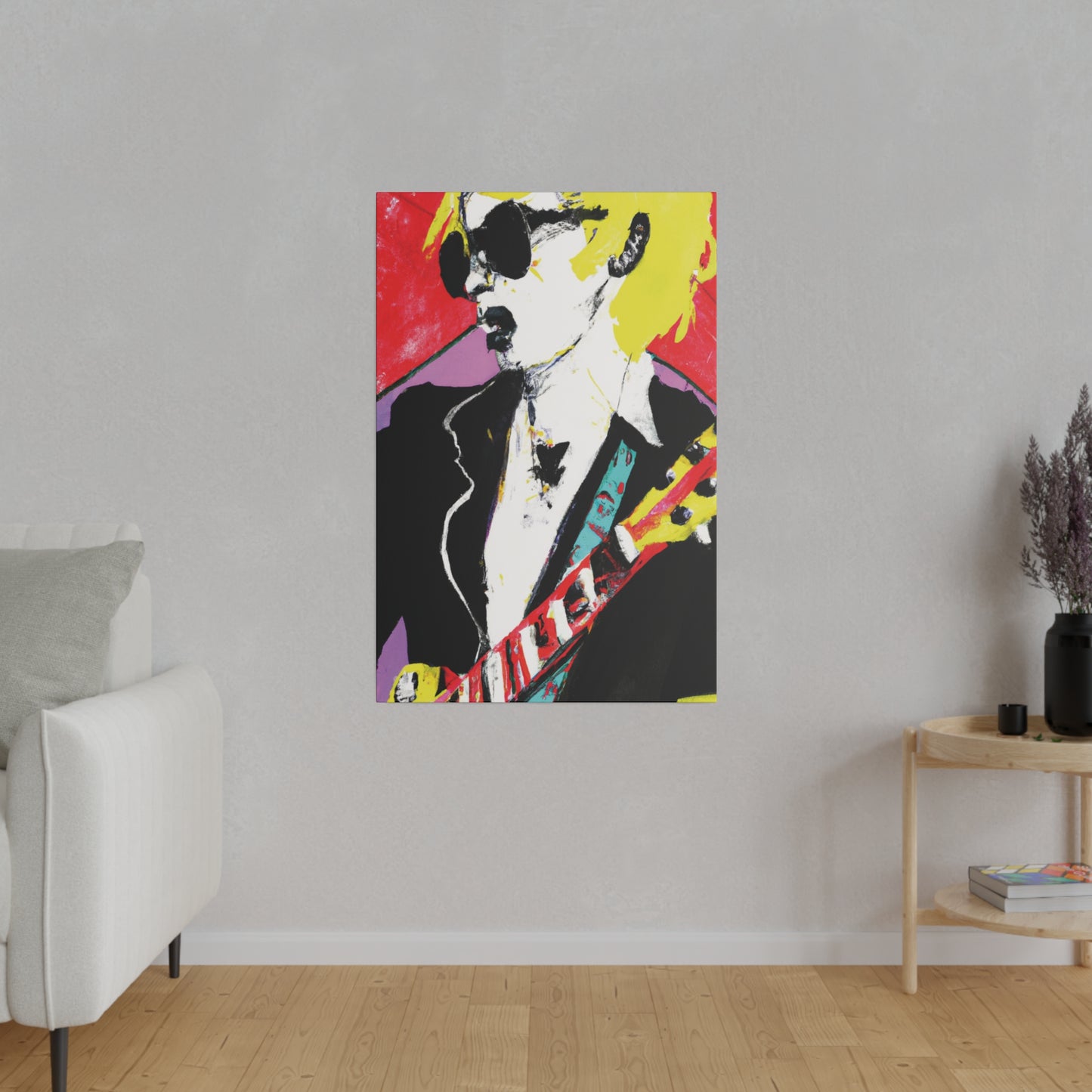 3073T - Rockstar Painting Print | Face | Abstract | Poster | Home Decor | Wall Art | Music Art | Canvas