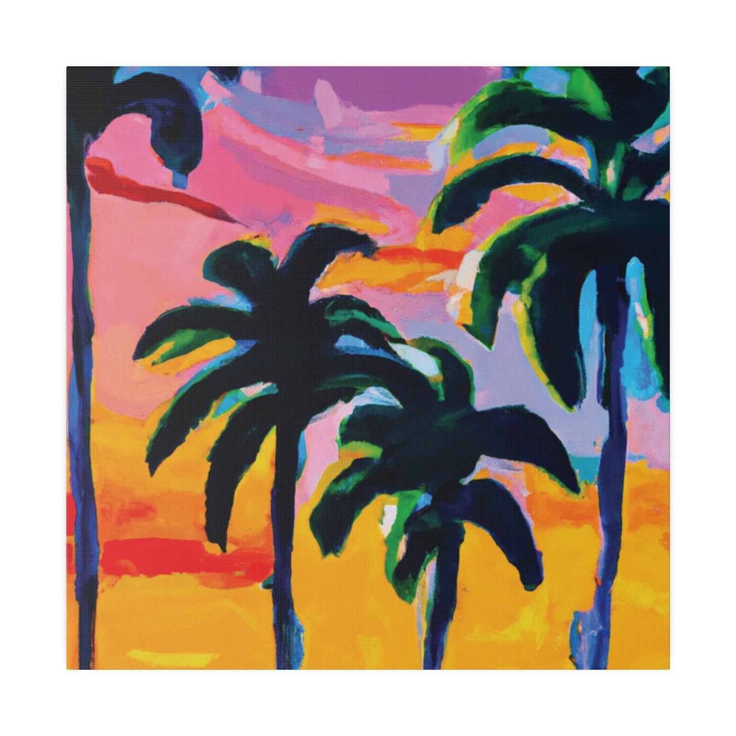 7409P - Miami Beach Sunset Painting Print | Miami | Beach | Sunset | Poster | Home Decor | Wall Art | Canvas