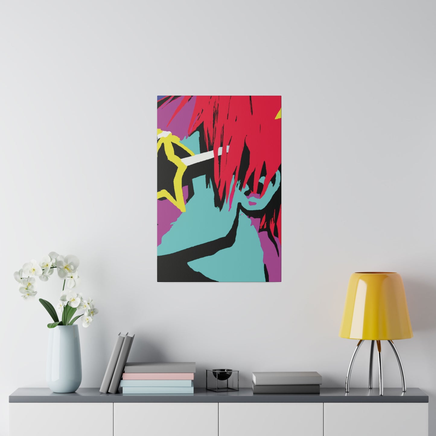 8877T - Rockstar Painting Print | Face | Abstract | Poster | Home Decor | Wall Art | Music Art | Canvas