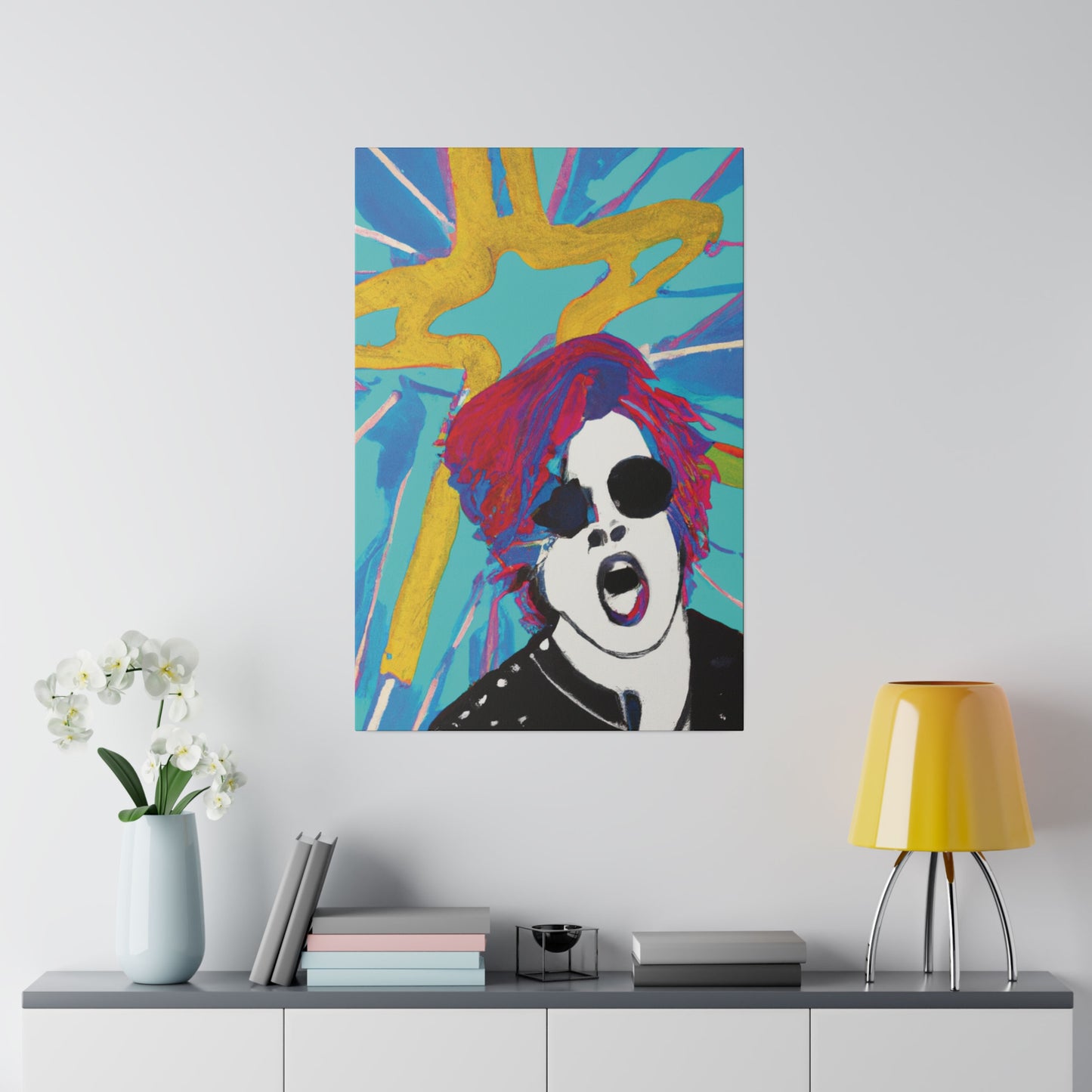 4567A - Rockstar Painting Print | Face | Abstract | Poster | Home Decor | Wall Art | Music Art | Canvas