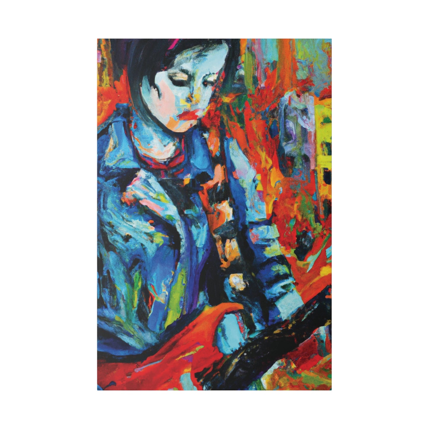 3759K - Rockstar Oil Painting Style Print | Poster | Home Decor | Wall Art | Music Art | Canvas