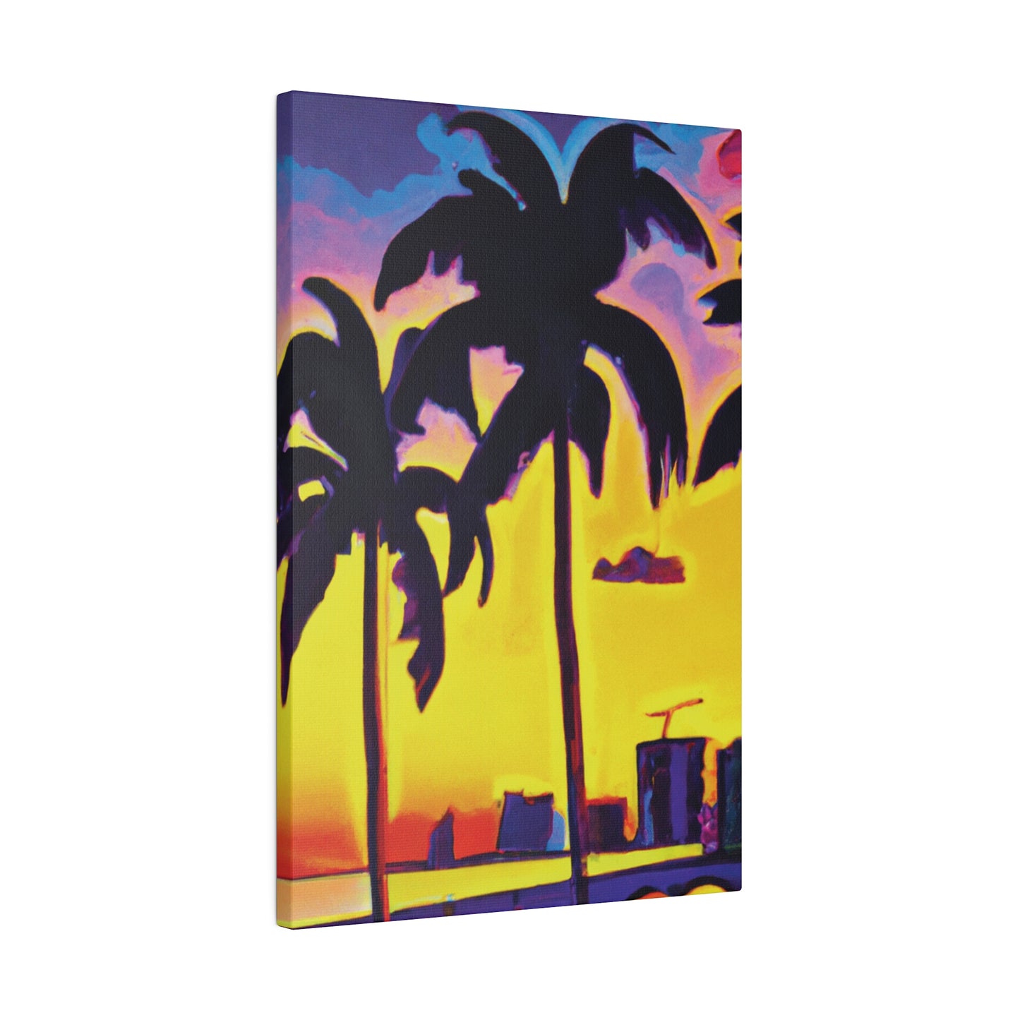 5674W - Miami Beach Sunset Painting Print | Miami | Beach | Sunset | Poster | Home Decor | Wall Art | Canvas