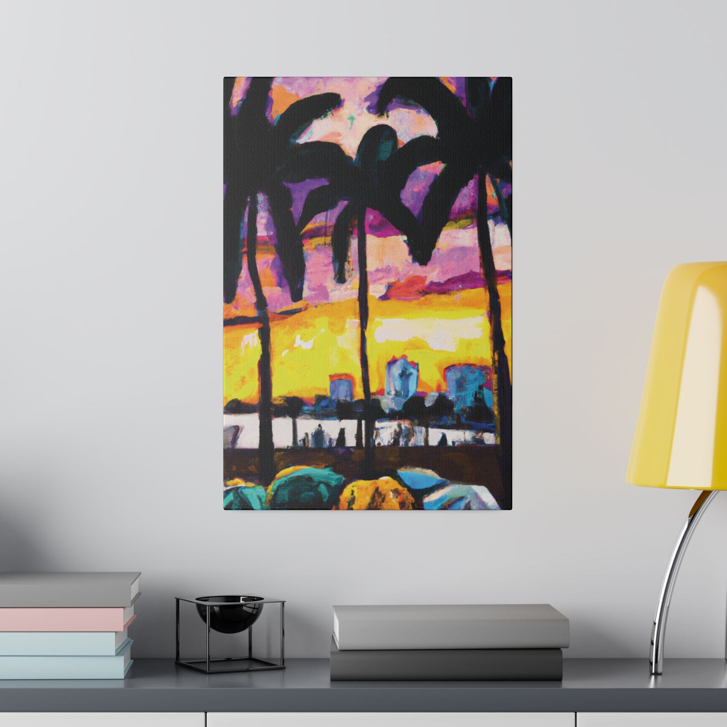 5162A - Miami Beach Sunset Painting Print | Miami | Beach | Sunset | Poster | Home Decor | Wall Art | Canvas