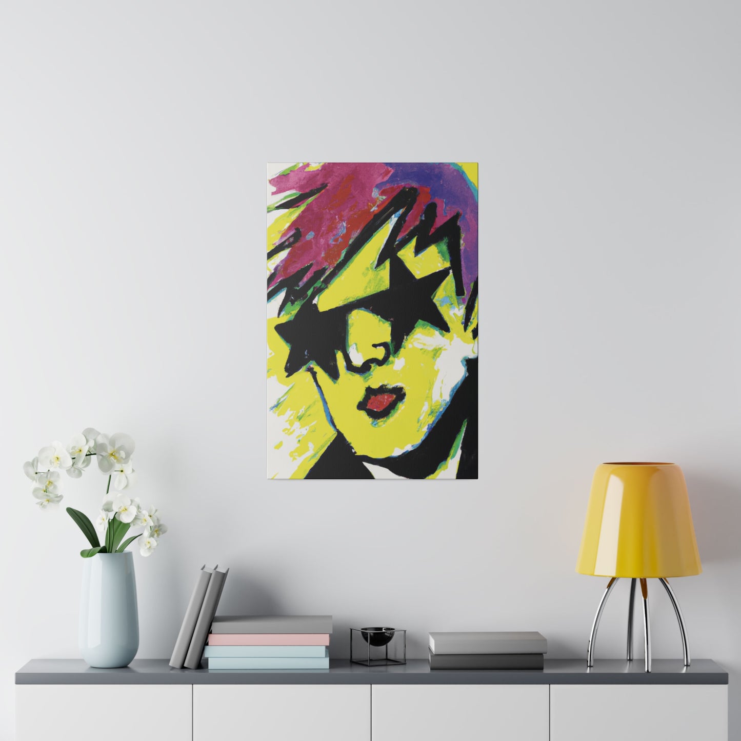 7497H - Rockstar Painting Print | Face | Abstract | Poster | Home Decor | Wall Art | Music Art | Canvas