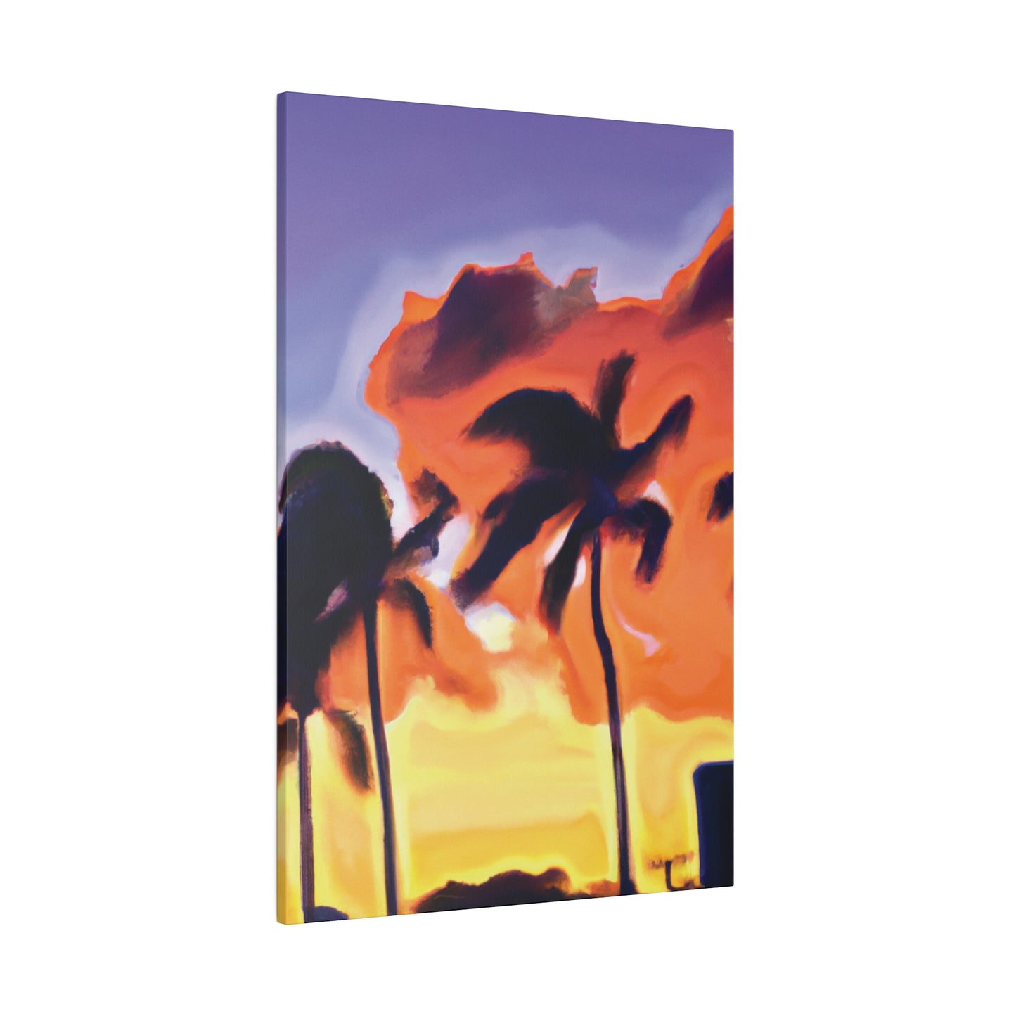 3415F - Miami Beach Sunset Painting Print | Miami | Beach | Sunset | Poster | Home Decor | Wall Art | Canvas