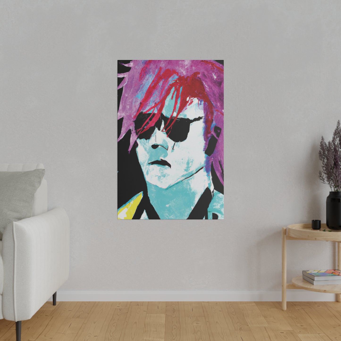 414V - Rockstar Painting Print | Face | Abstract | Poster | Home Decor | Wall Art | Music Art | Canvas