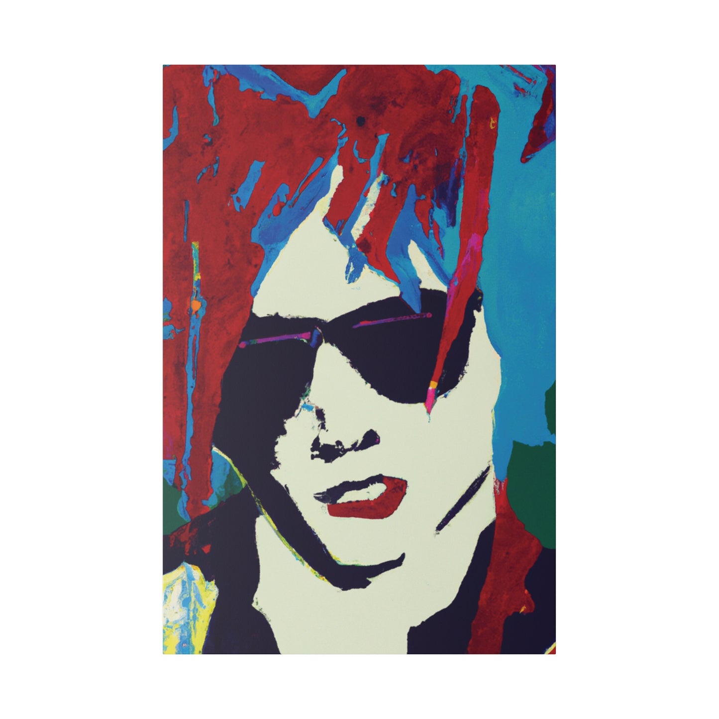 9347K - Rockstar Painting Print | Face | Abstract | Poster | Home Decor | Wall Art | Music Art | Canvas