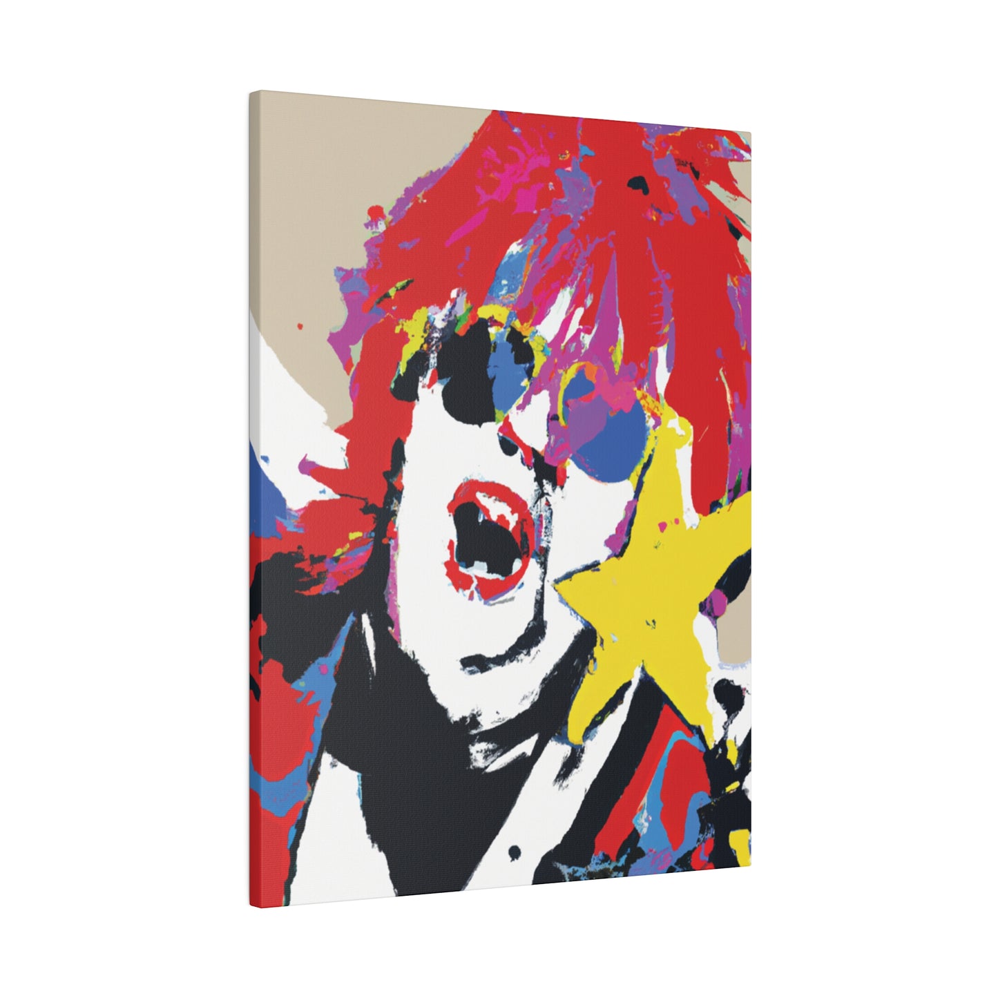 8717H - Rockstar Painting Print | Face | Abstract | Poster | Home Decor | Wall Art | Music Art | Canvas