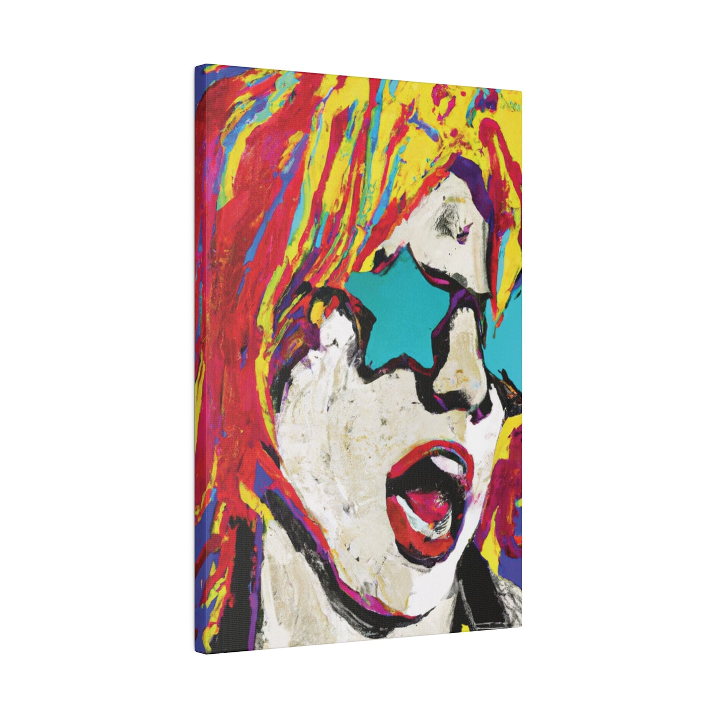 8876G - Rockstar Painting Print | Face | Abstract | Poster | Home Decor | Wall Art | Music Art | Canvas