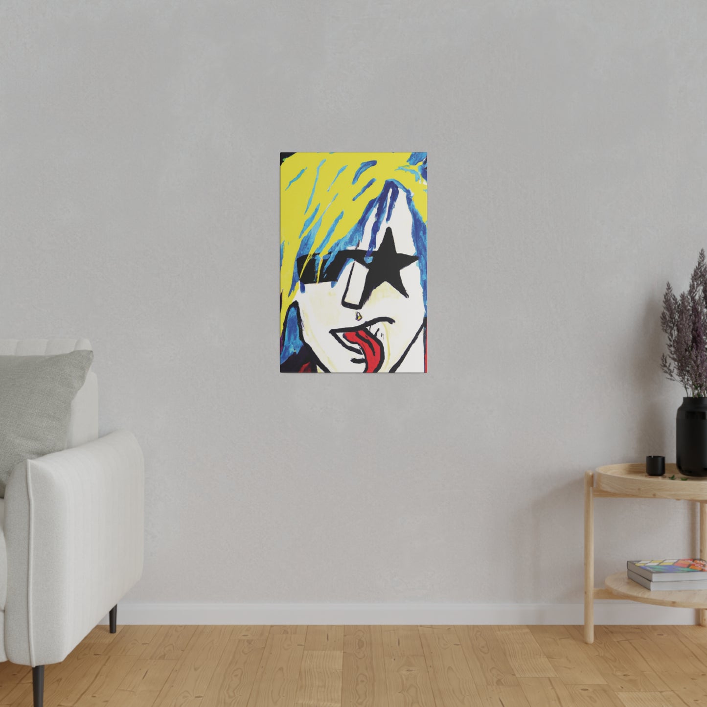 8584V - Rockstar Painting Print | Face | Abstract | Poster | Home Decor | Wall Art | Music Art | Canvas