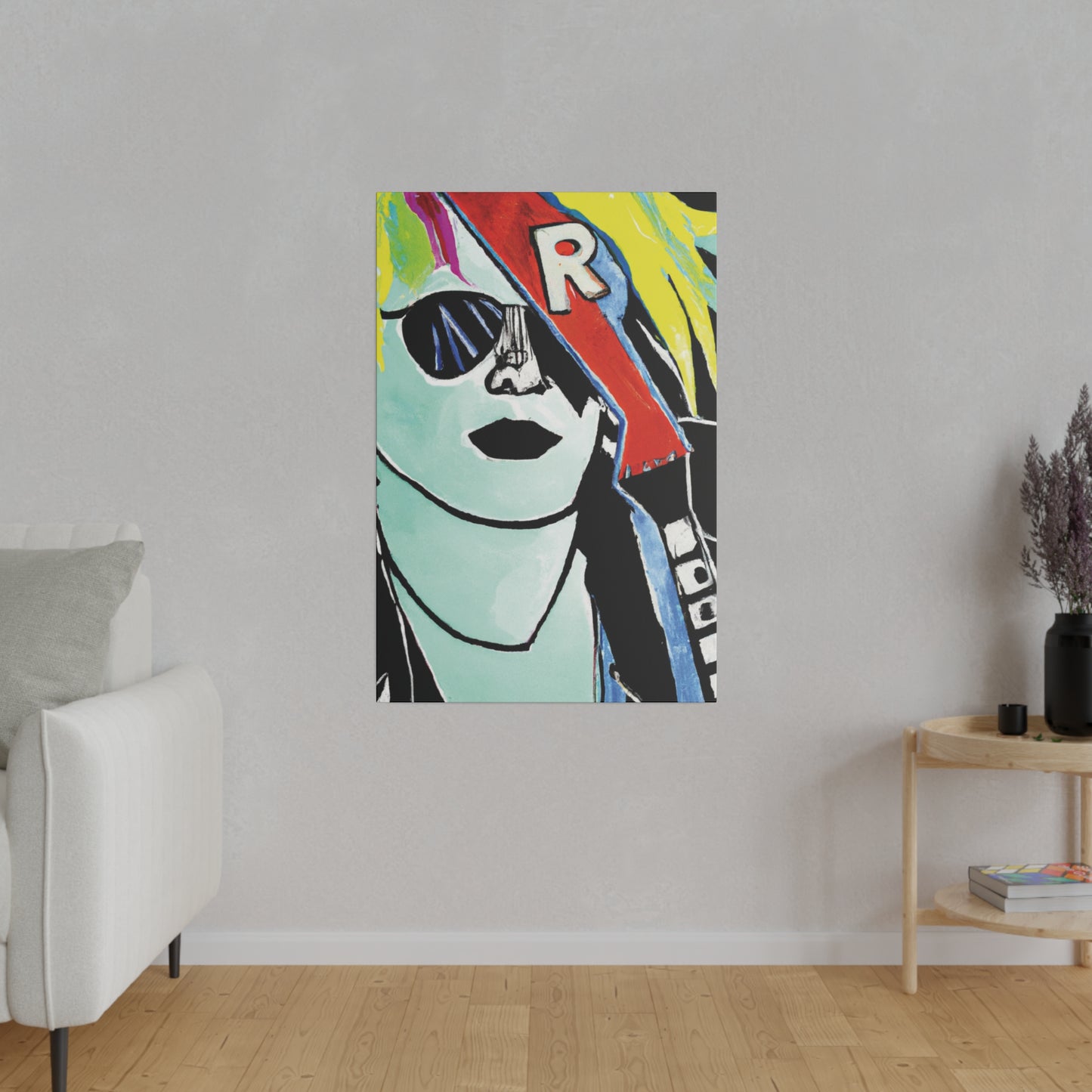 9391O - Rockstar Painting Print | Face | Abstract | Poster | Home Decor | Wall Art | Music Art | Canvas