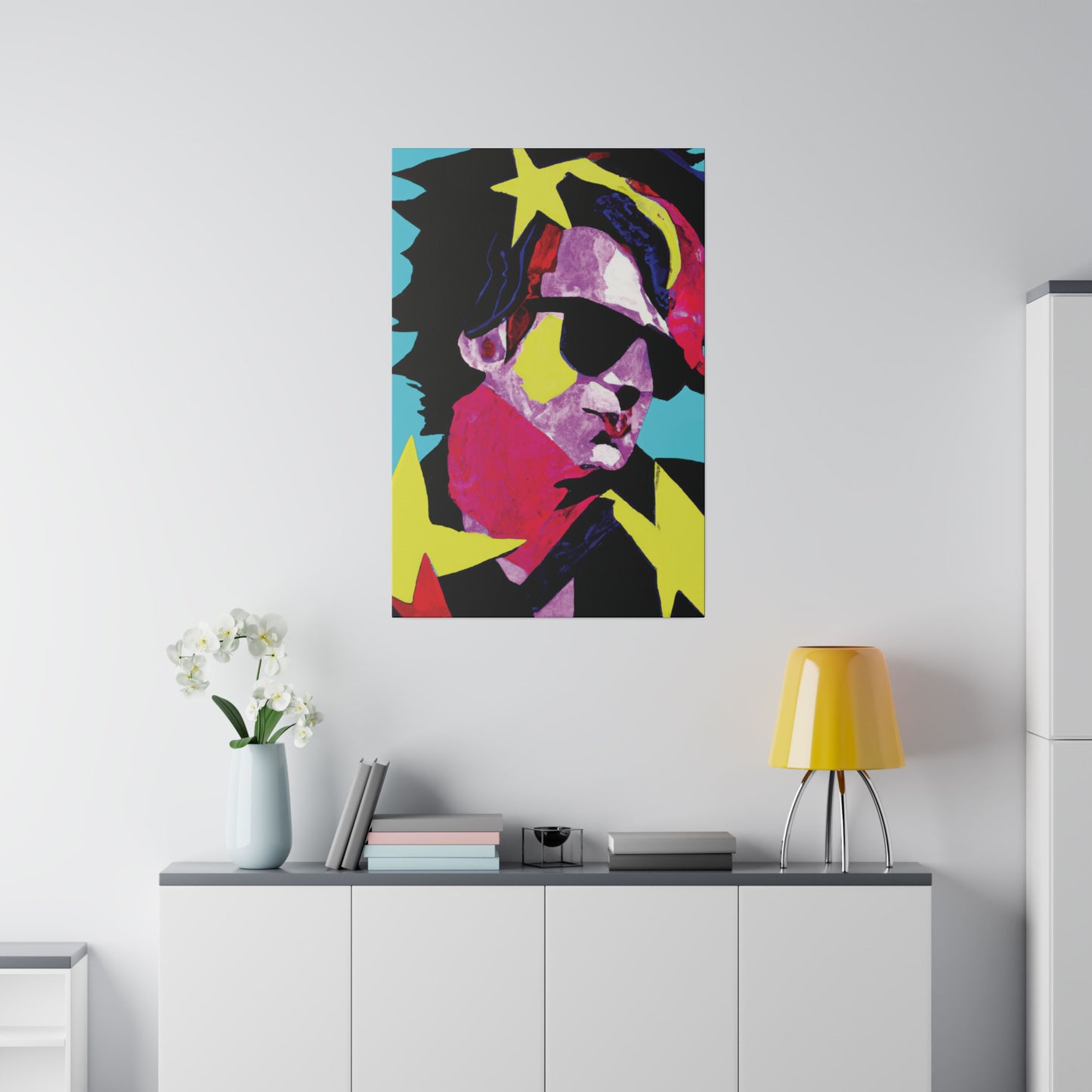 6749z - Rockstar Painting Print | Face | Abstract | Poster | Home Decor | Wall Art | Music Art | Canvas