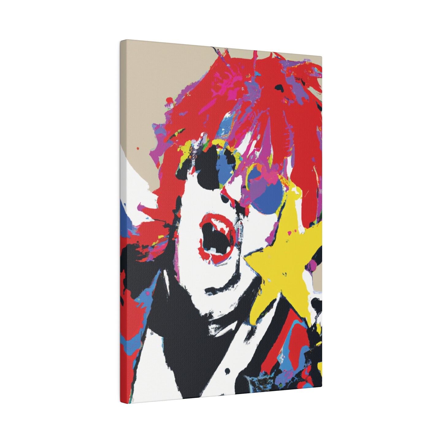 8717H - Rockstar Painting Print | Face | Abstract | Poster | Home Decor | Wall Art | Music Art | Canvas