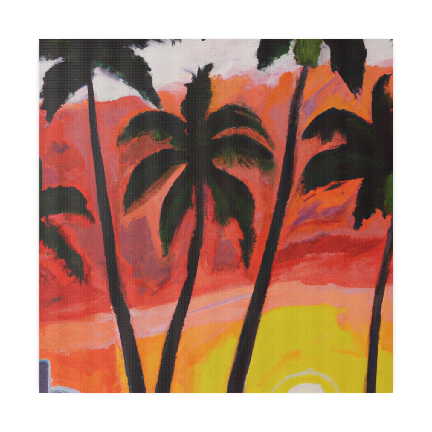 3556V - Miami Beach Sunset Painting Print | Miami | Beach | Sunset | Poster | Home Decor | Wall Art | Canvas