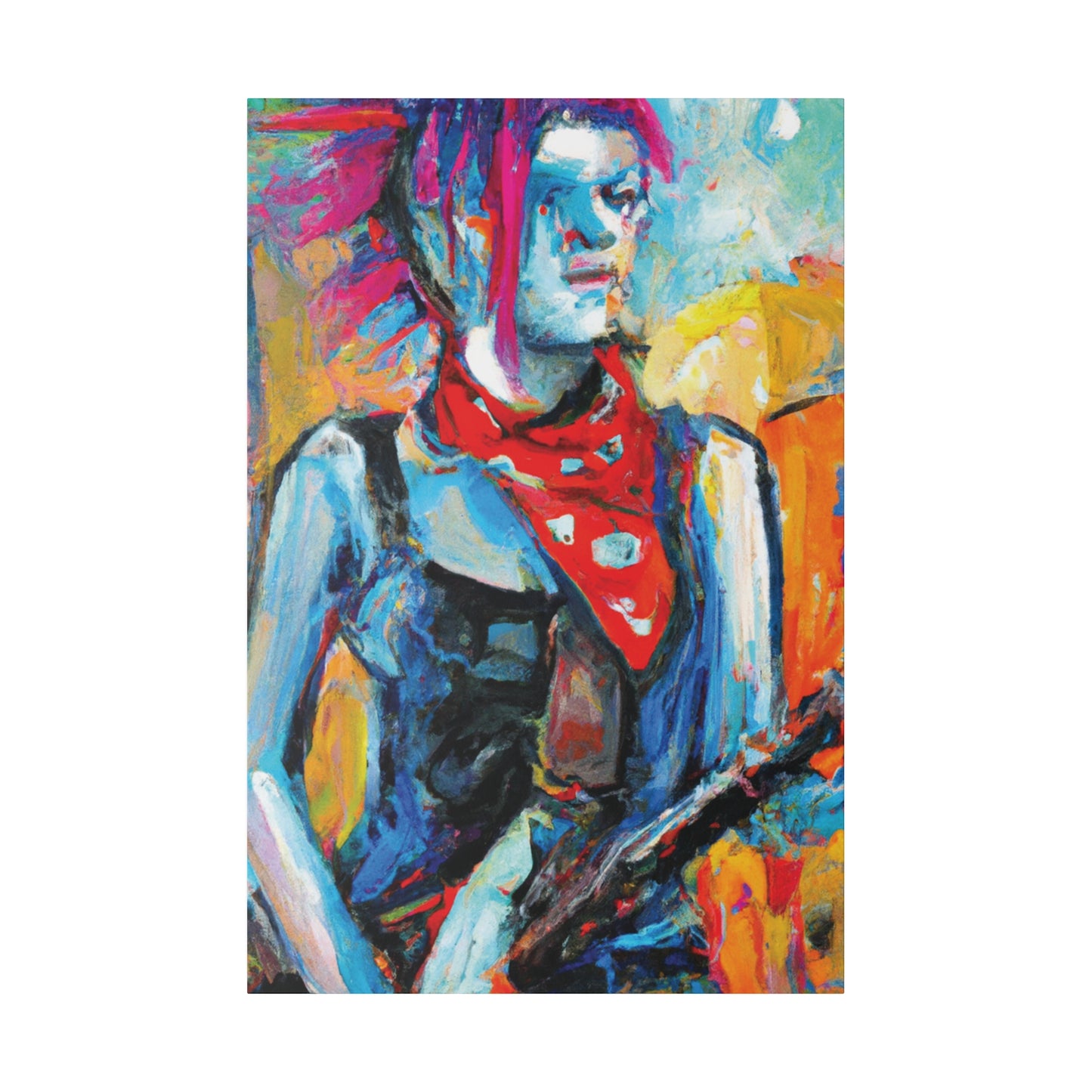 7372P - Rockstar Oil Painting Style Print | Poster | Home Decor | Wall Art | Music Art | Canvas