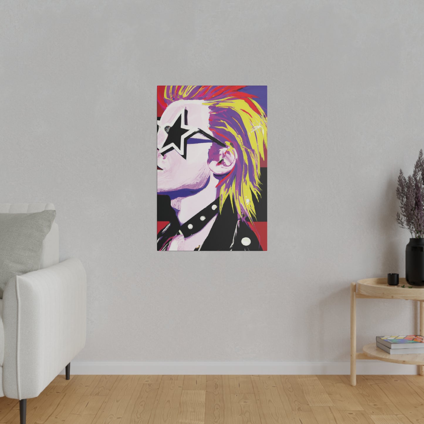 7547K - Rockstar Painting Print | Face | Abstract | Poster | Home Decor | Wall Art | Music Art | Canvas