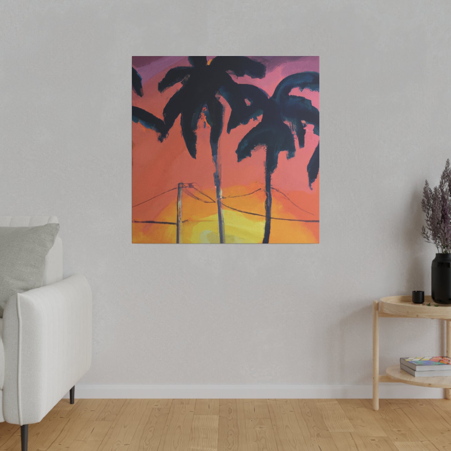 2524F - Miami Beach Sunset Painting Print | Miami | Beach | Sunset | Poster | Home Decor | Wall Art | Canvas