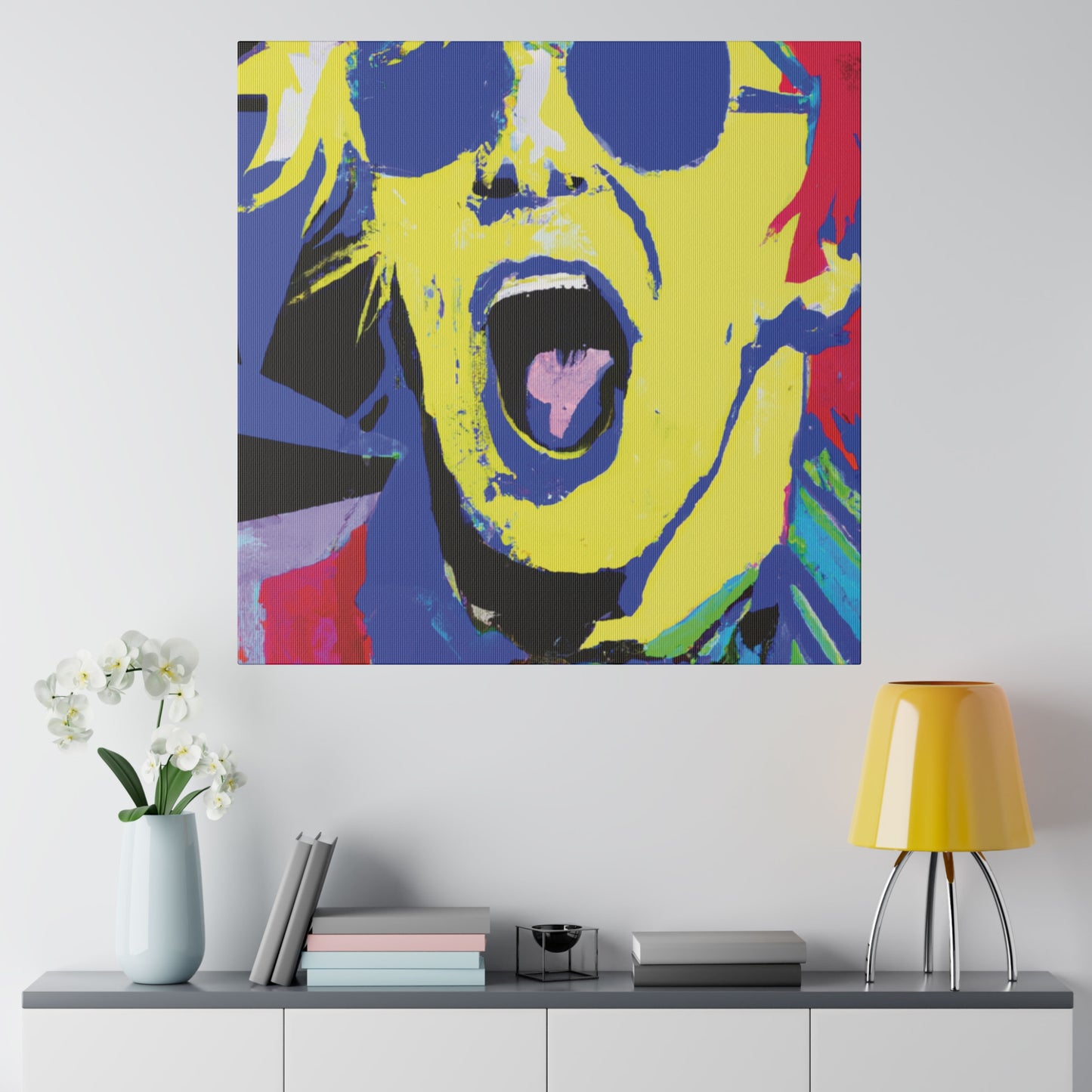 7451T - Rockstar Painting Print | Face | Abstract | Poster | Home Decor | Wall Art | Music Art | Canvas