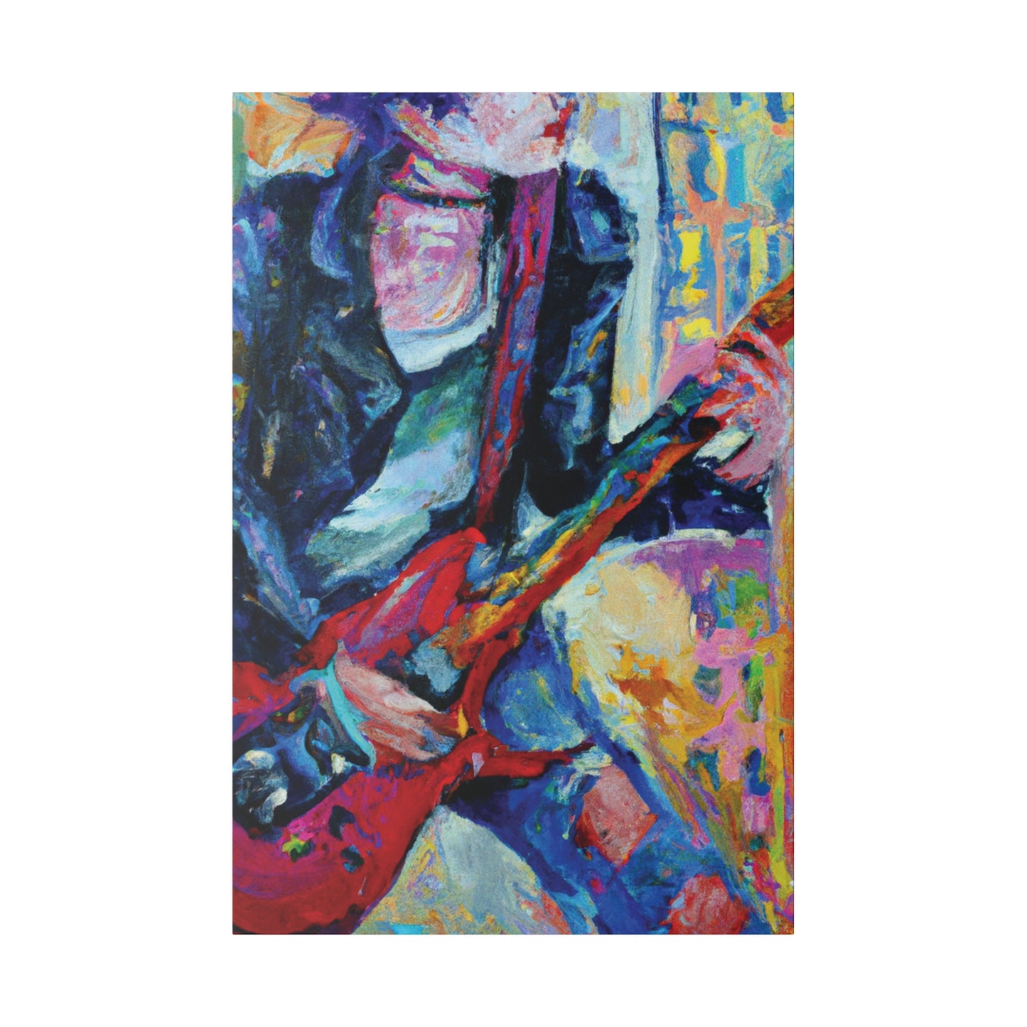 4512K - Rockstar Oil Painting Style Print | Poster | Home Decor | Wall Art | Music Art | Canvas