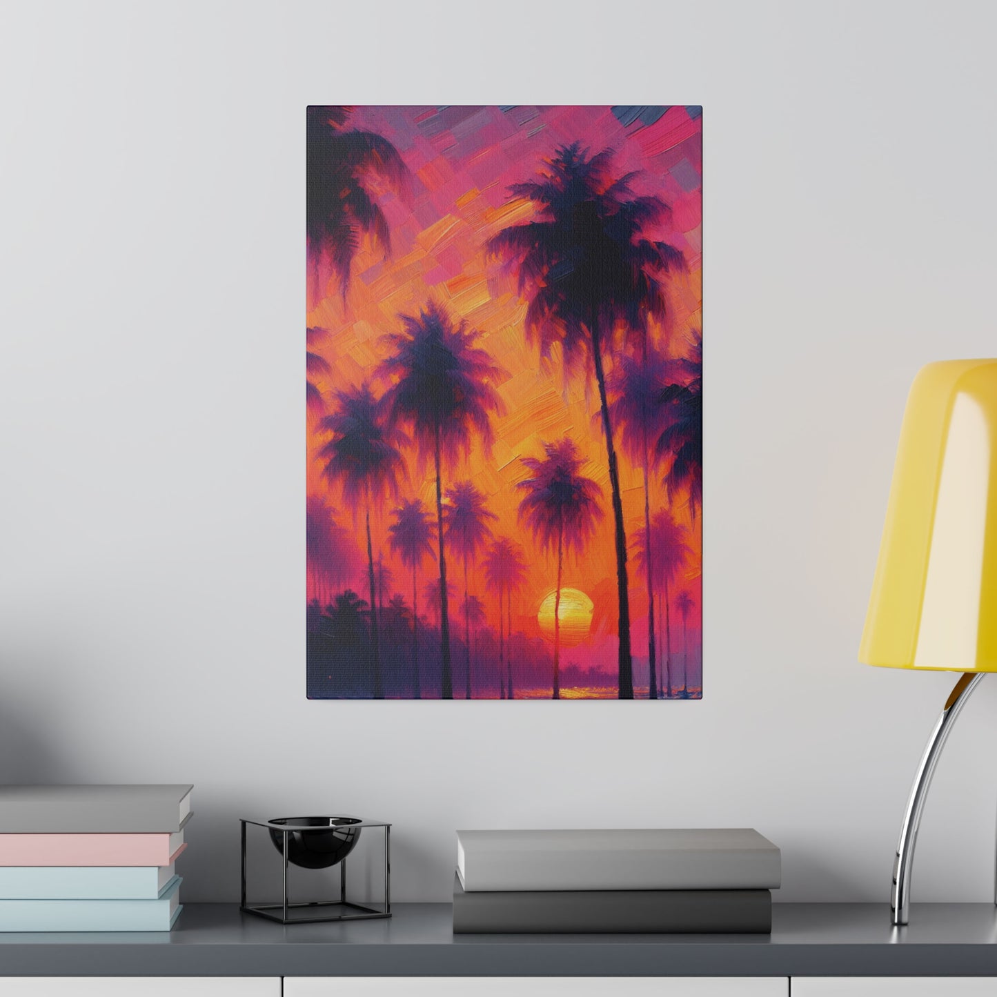 5427H - miami beach art, sunset background, ocean art work, beach art work, sunset designs, miami beach painting, miami beach print