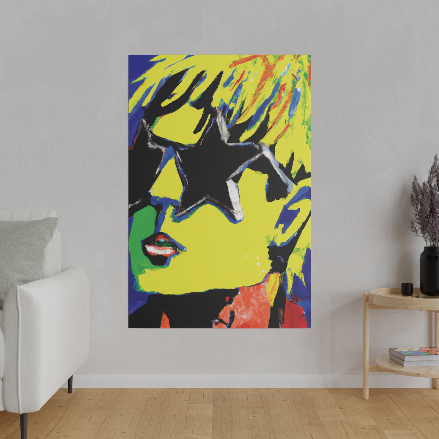 9785T - Rockstar Painting Print | Face | Abstract | Poster | Home Decor | Wall Art | Music Art | Canvas