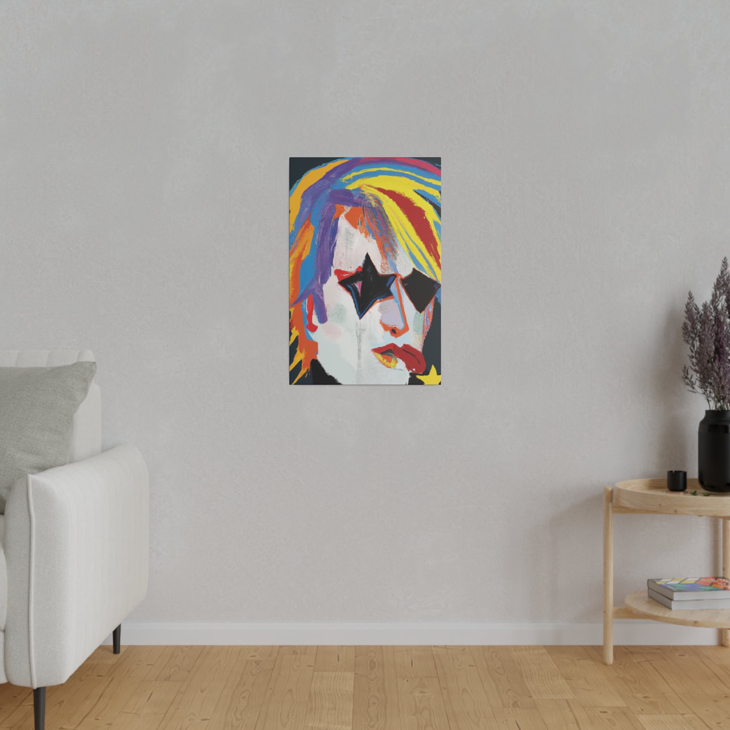 5673A - Rockstar Painting Print | Face | Abstract | Poster | Home Decor | Wall Art | Music Art | Canvas