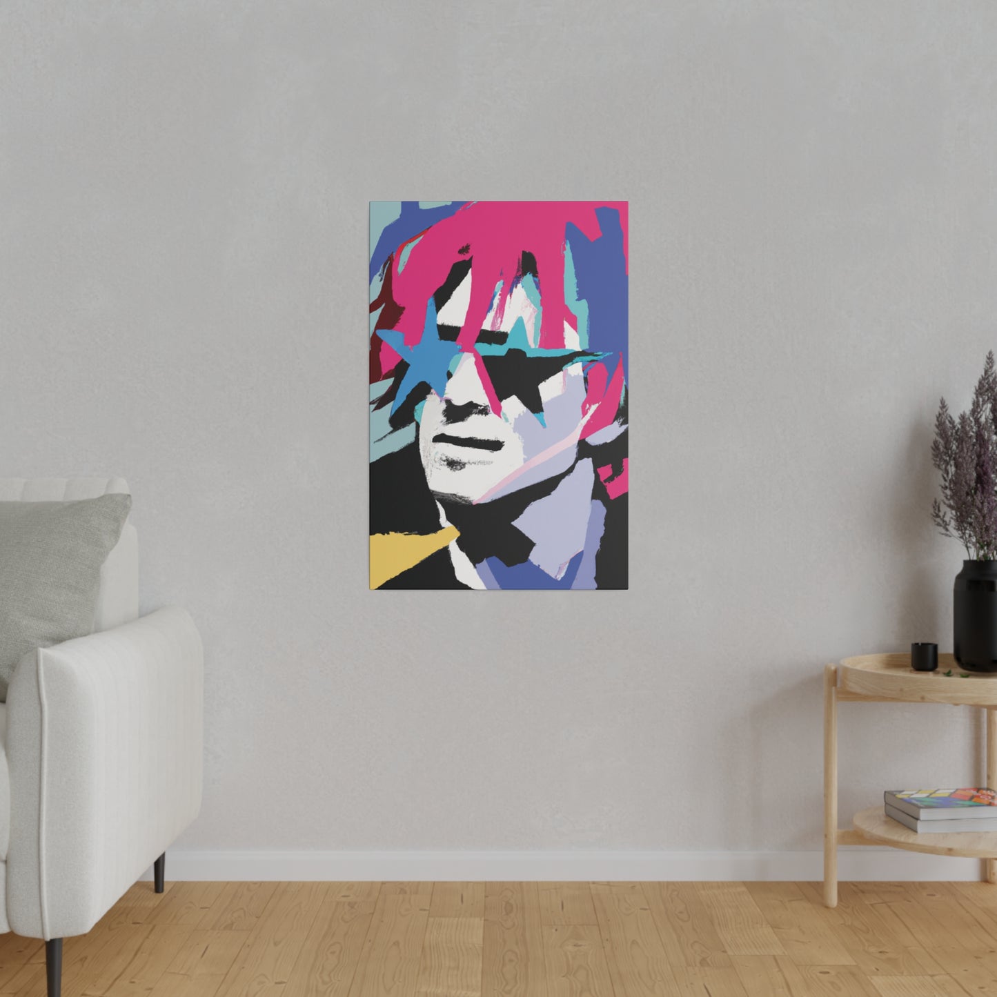 9345V - Rockstar Painting Print | Face | Abstract | Poster | Home Decor | Wall Art | Music Art | Canvas