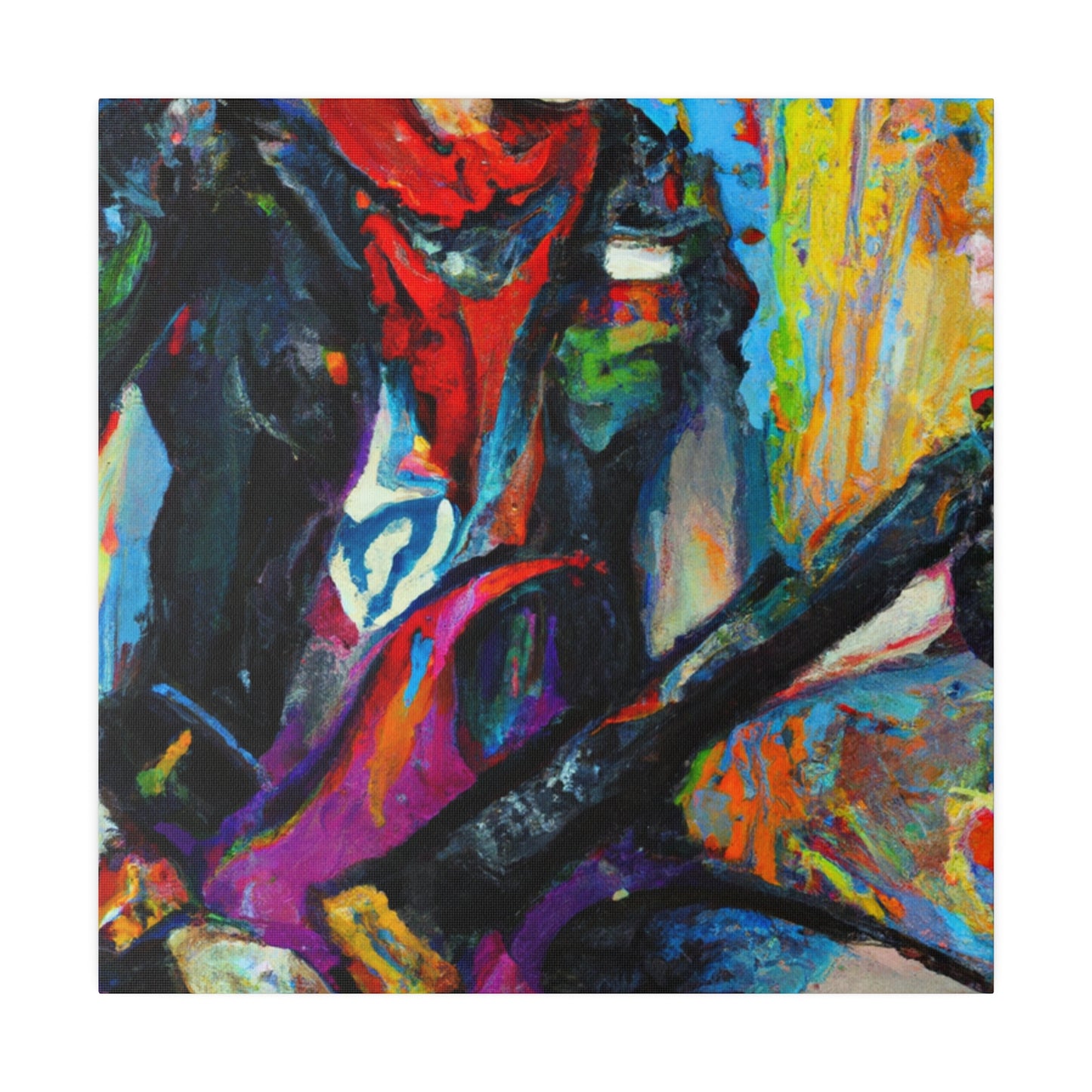 3298K - Rockstar Oil Painting Style Print | Poster | Music Art | Home Decor | Wall Art | Canvas