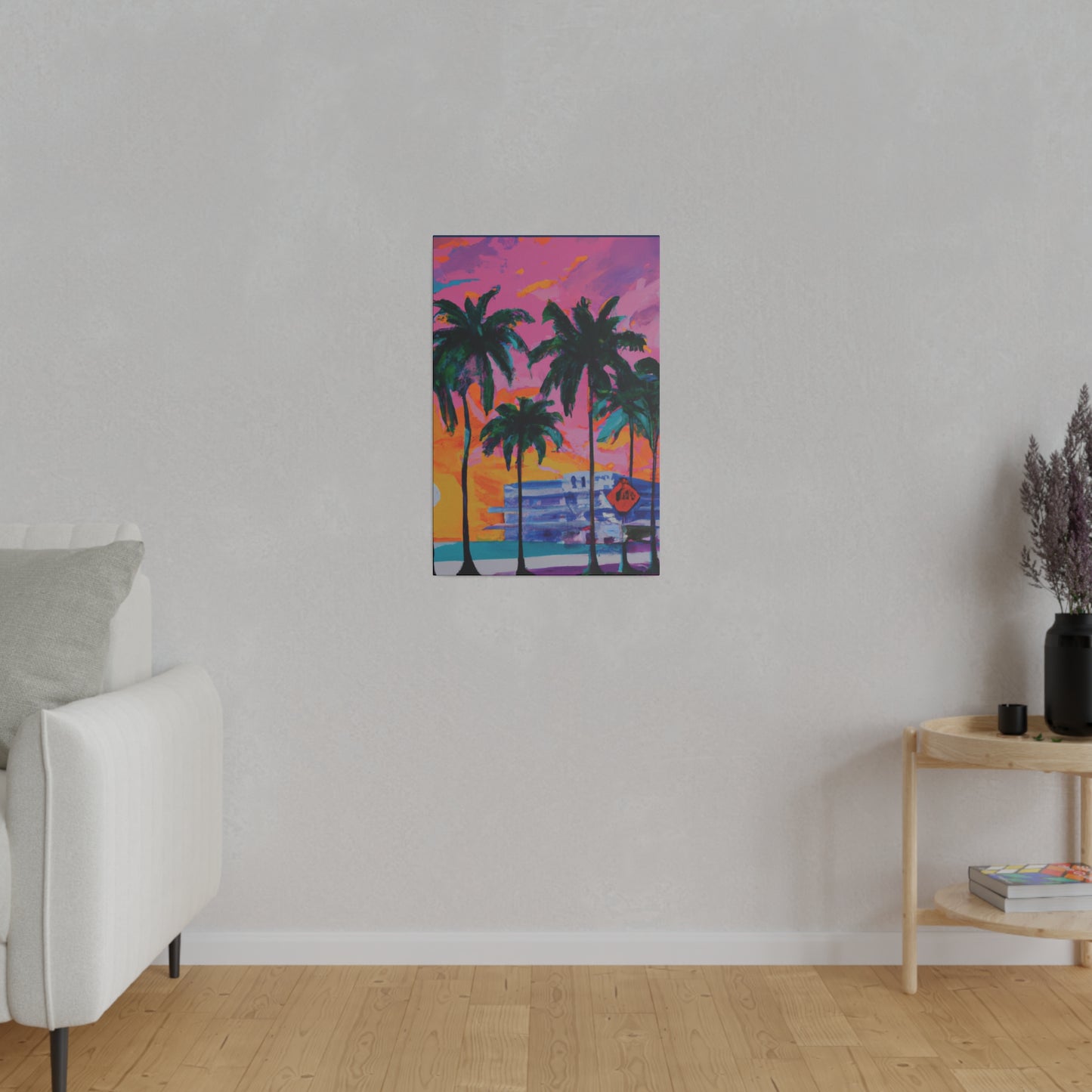 5487P - Miami Beach Sunset Painting Print | Miami | Beach | Sunset | Poster | Home Decor | Wall Art | Canvas