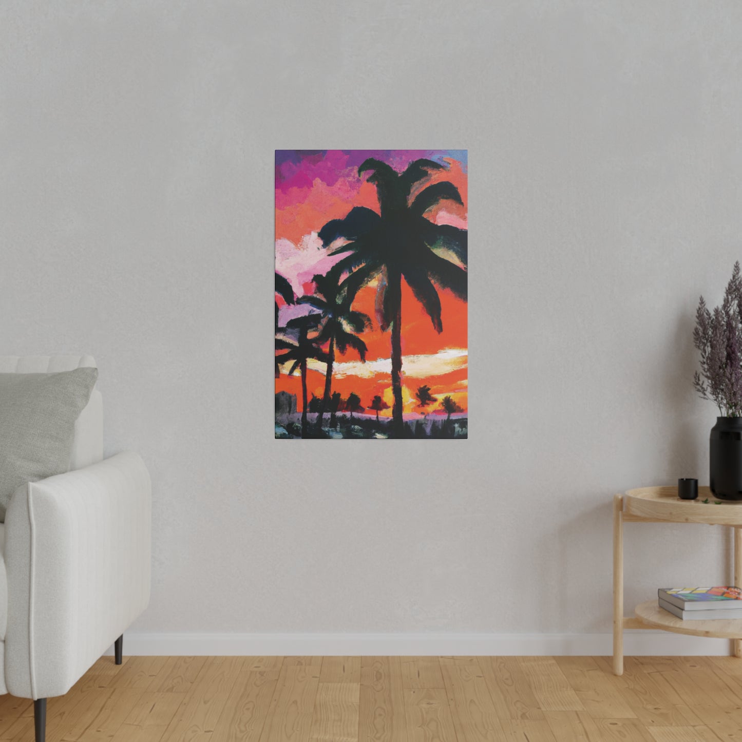 2734M - Miami Beach Sunset Painting Print | Miami | Beach | Sunset | Poster | Home Decor | Wall Art | Canvas