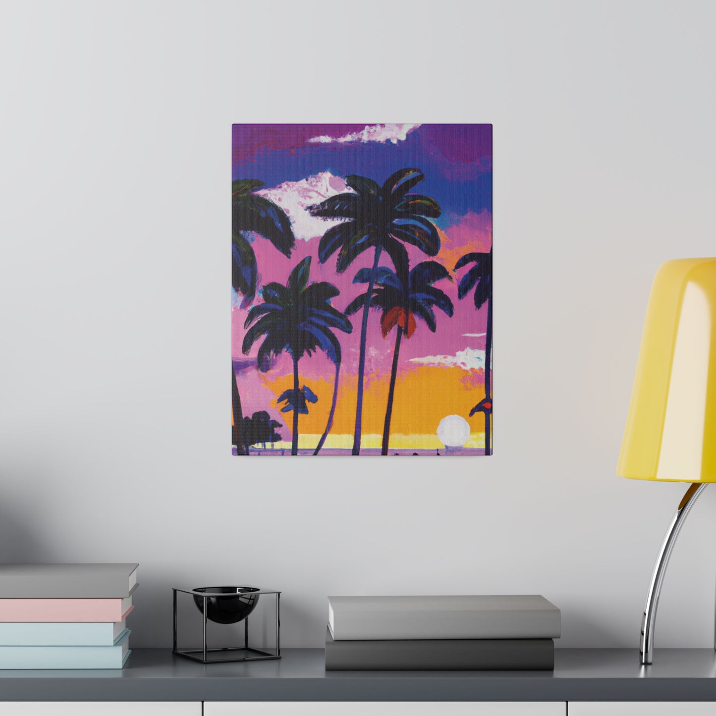 3714A - Miami Beach Sunset Painting Print | Miami | Beach | Sunset | Poster | Home Decor | Wall Art | Canvas