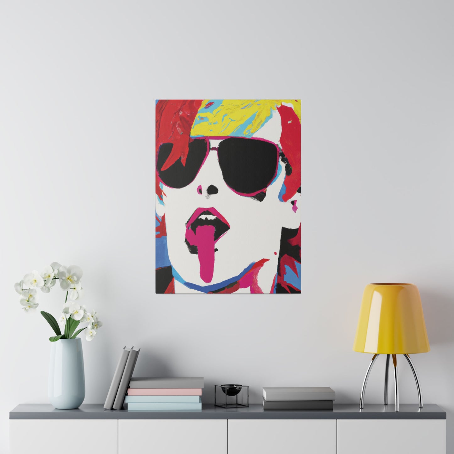 8381F - Rockstar Painting Print | Face | Abstract | Poster | Home Decor | Wall Art | Music Art | Canvas