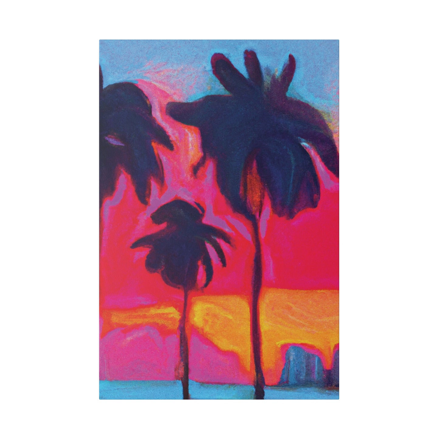 4879H - Miami Beach Sunset Painting Print | Miami | Beach | Sunset | Poster | Home Decor | Wall Art | Canvas