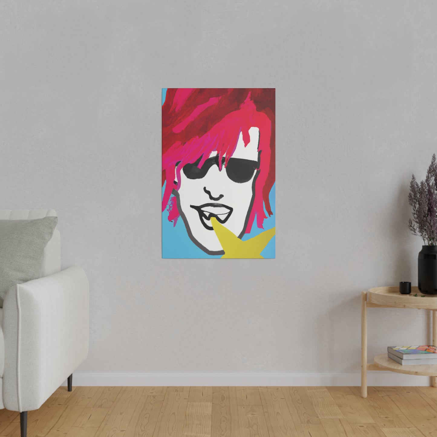 8342F - Rockstar Painting Print | Face | Abstract | Poster | Home Decor | Wall Art | Music Art | Canvas