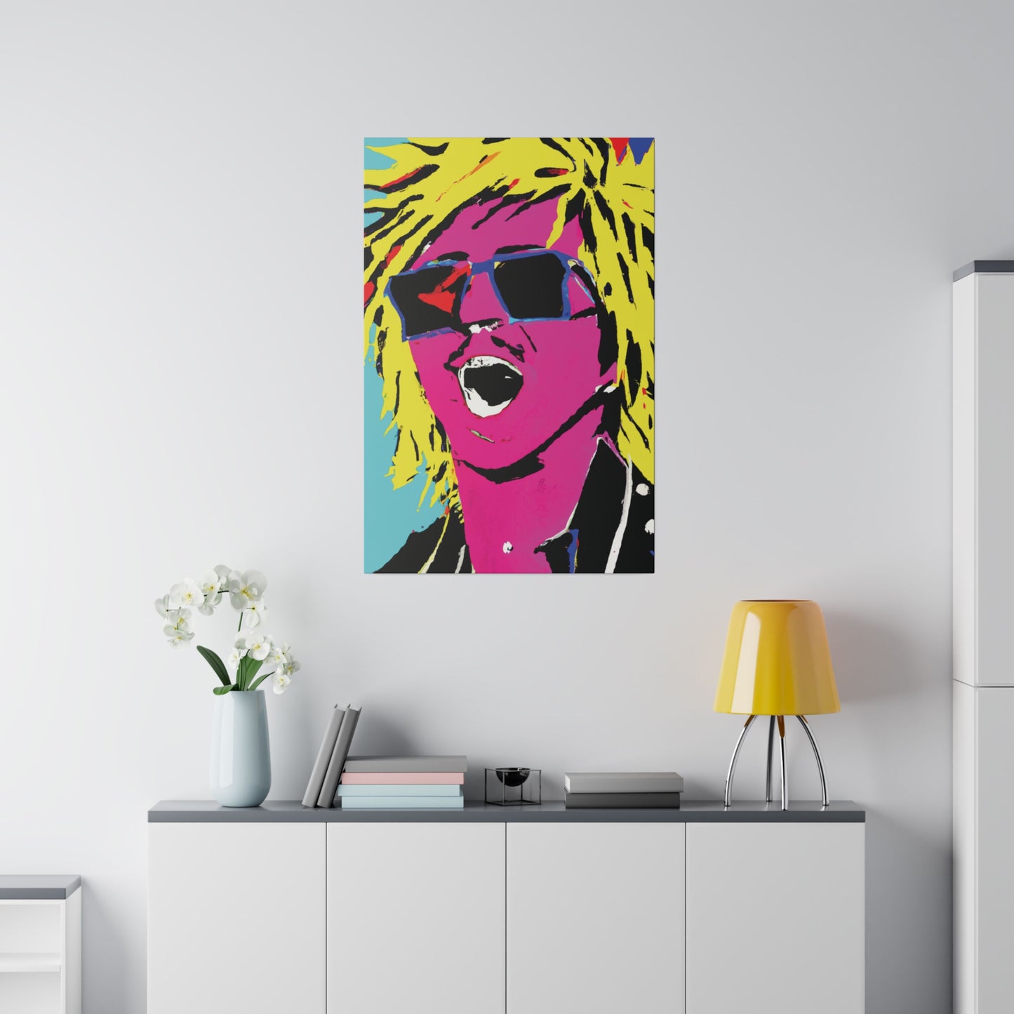 8376W - Rockstar Painting Print | Face | Abstract | Poster | Home Decor | Wall Art | Music Art | Canvas