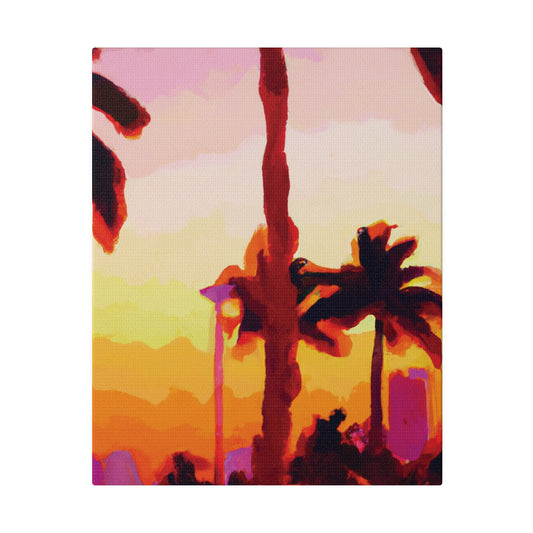 7016Q - Miami Beach Sunset Painting Print | Miami | Beach | Sunset | Poster | Home Decor | Wall Art | Canvas