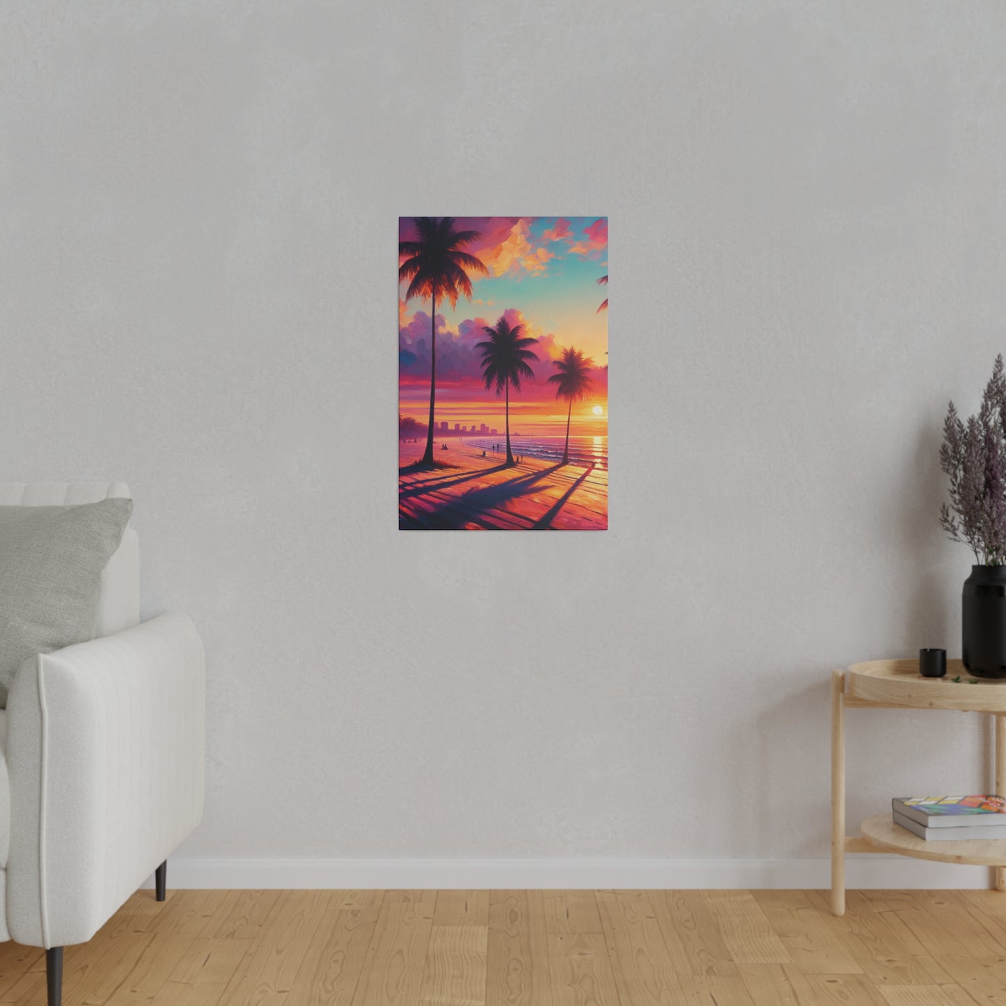 3796Q - miami beach art, sunset background, ocean art work, beach art work, sunset designs, miami beach painting, miami beach print