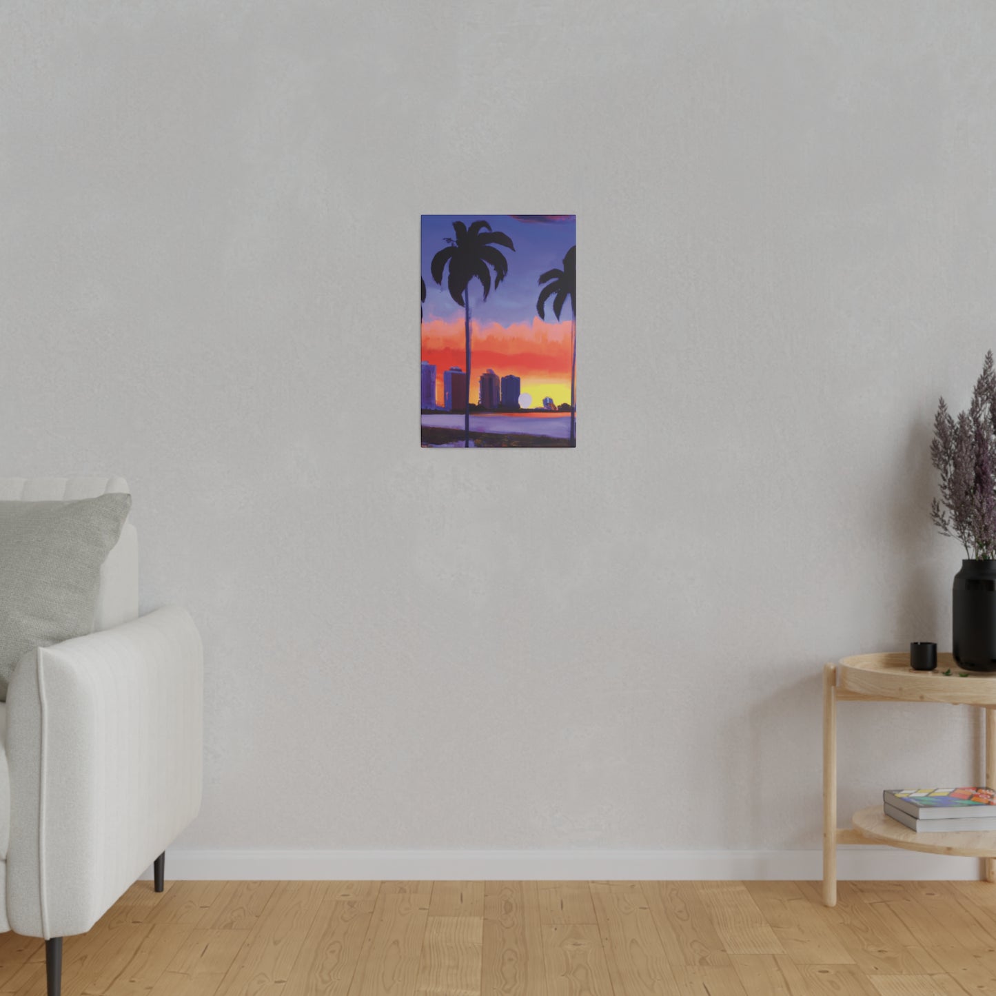 6829T - Miami Beach Sunset Painting Print | Miami | Beach | Sunset | Poster | Home Decor | Wall Art | Canvas