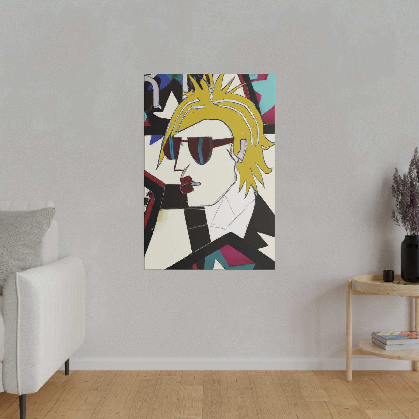 6895N - Rockstar Painting Print | Face | Abstract | Poster | Home Decor | Wall Art | Music Art | Canvas