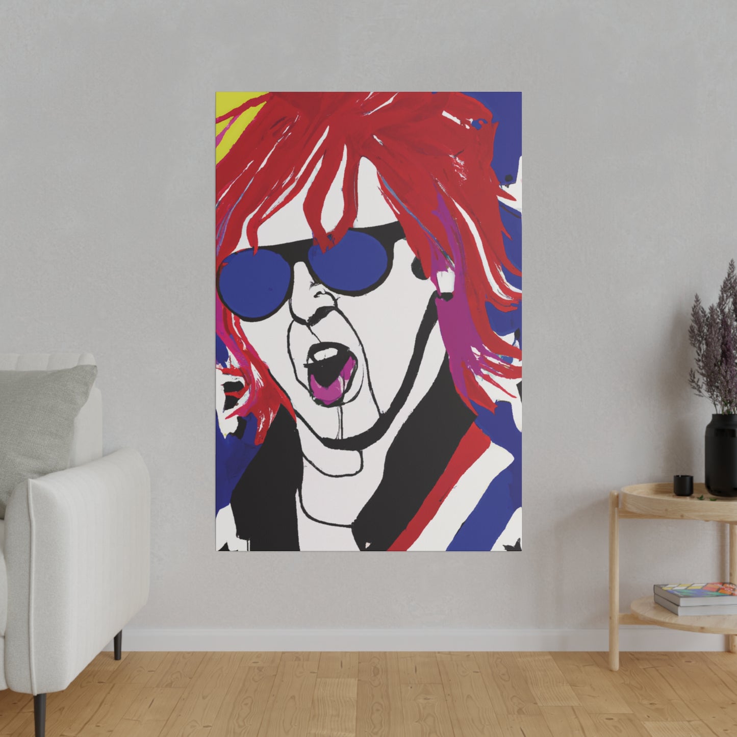 4739V - Rockstar Painting Print | Face | Abstract | Poster | Home Decor | Wall Art | Music Art | Canvas