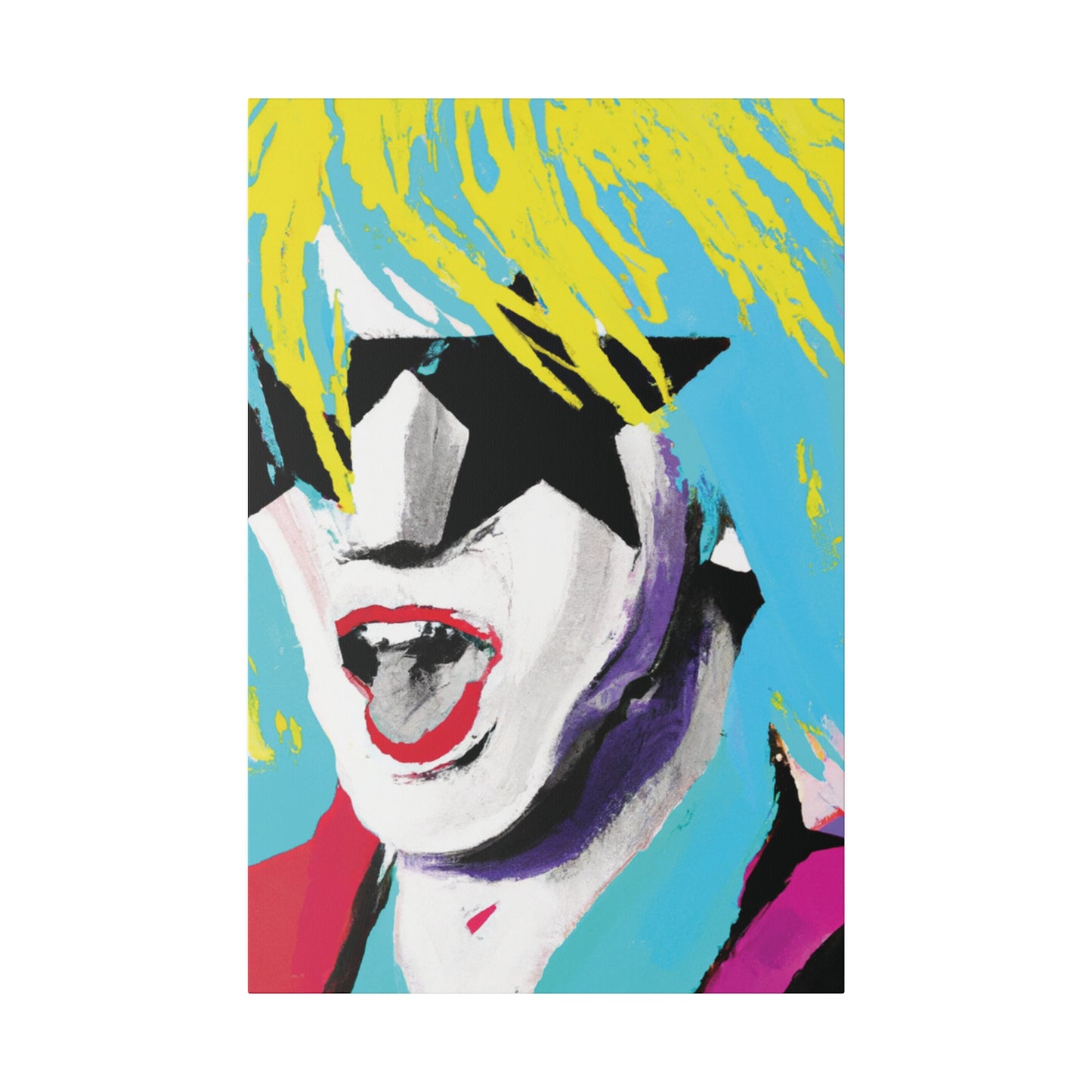 8736P - Rockstar Painting Print | Face | Abstract | Poster | Home Decor | Wall Art | Music Art | Canvas