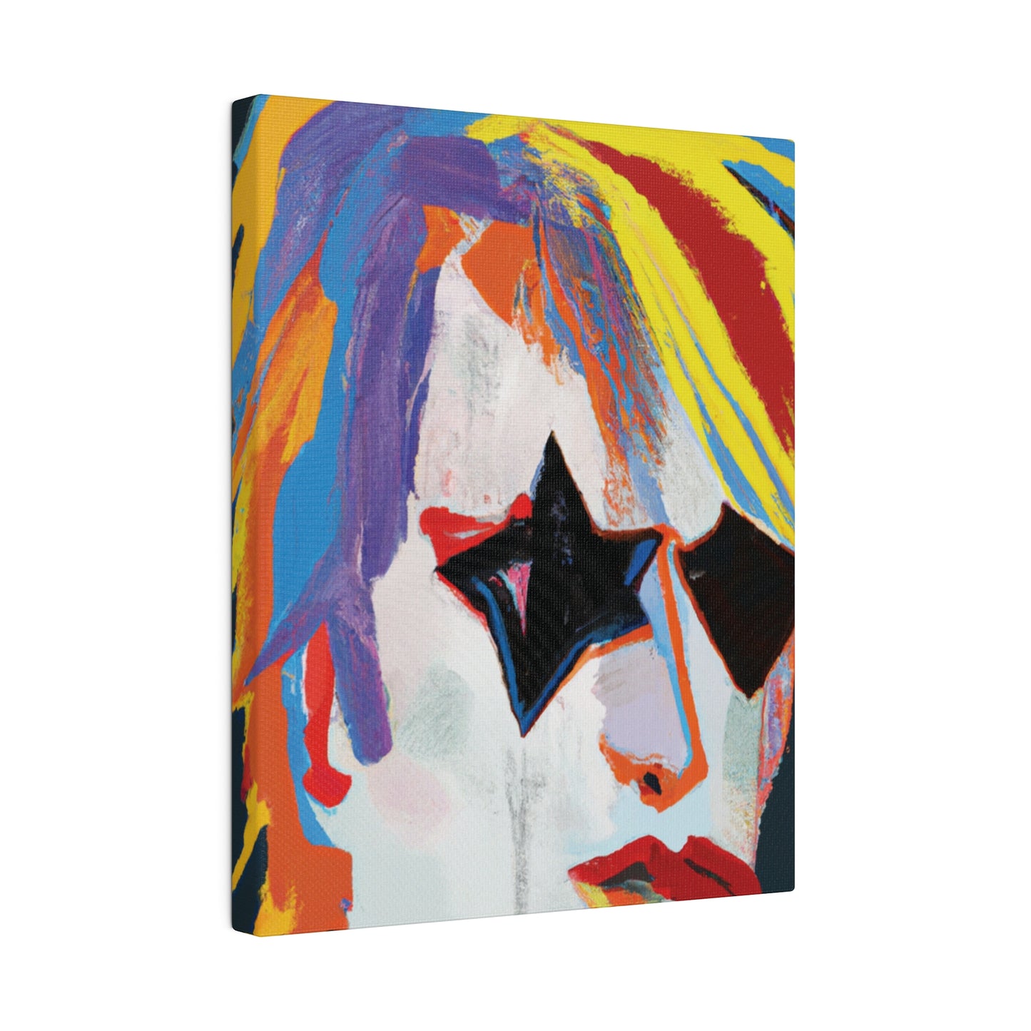 5673A - Rockstar Painting Print | Face | Abstract | Poster | Home Decor | Wall Art | Music Art | Canvas