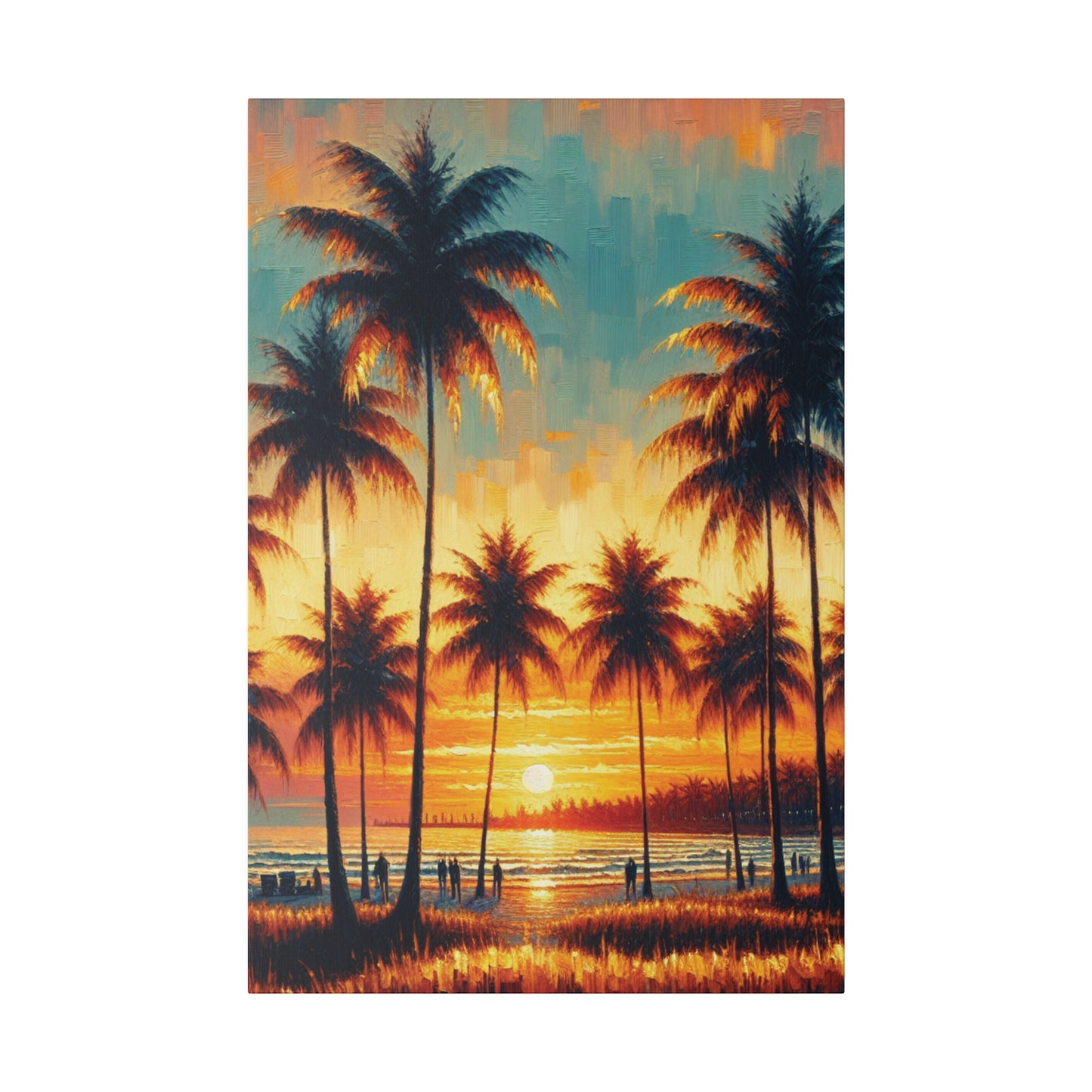 2753B - miami beach art, sunset background, ocean art work, beach art work, sunset designs, miami beach painting, miami beach print