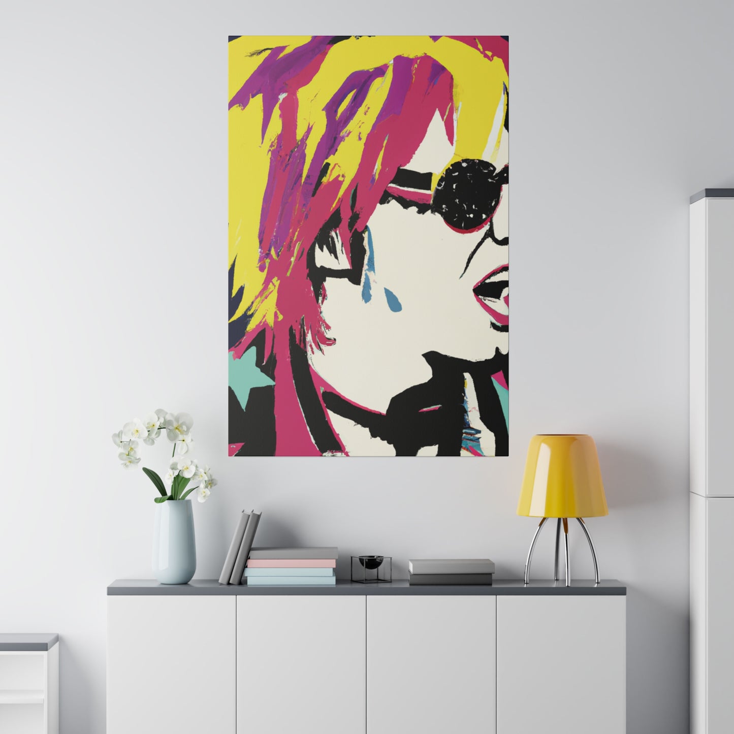 1794Z - Rockstar Painting Print | Face | Abstract | Poster | Home Decor | Wall Art | Music Art | Canvas