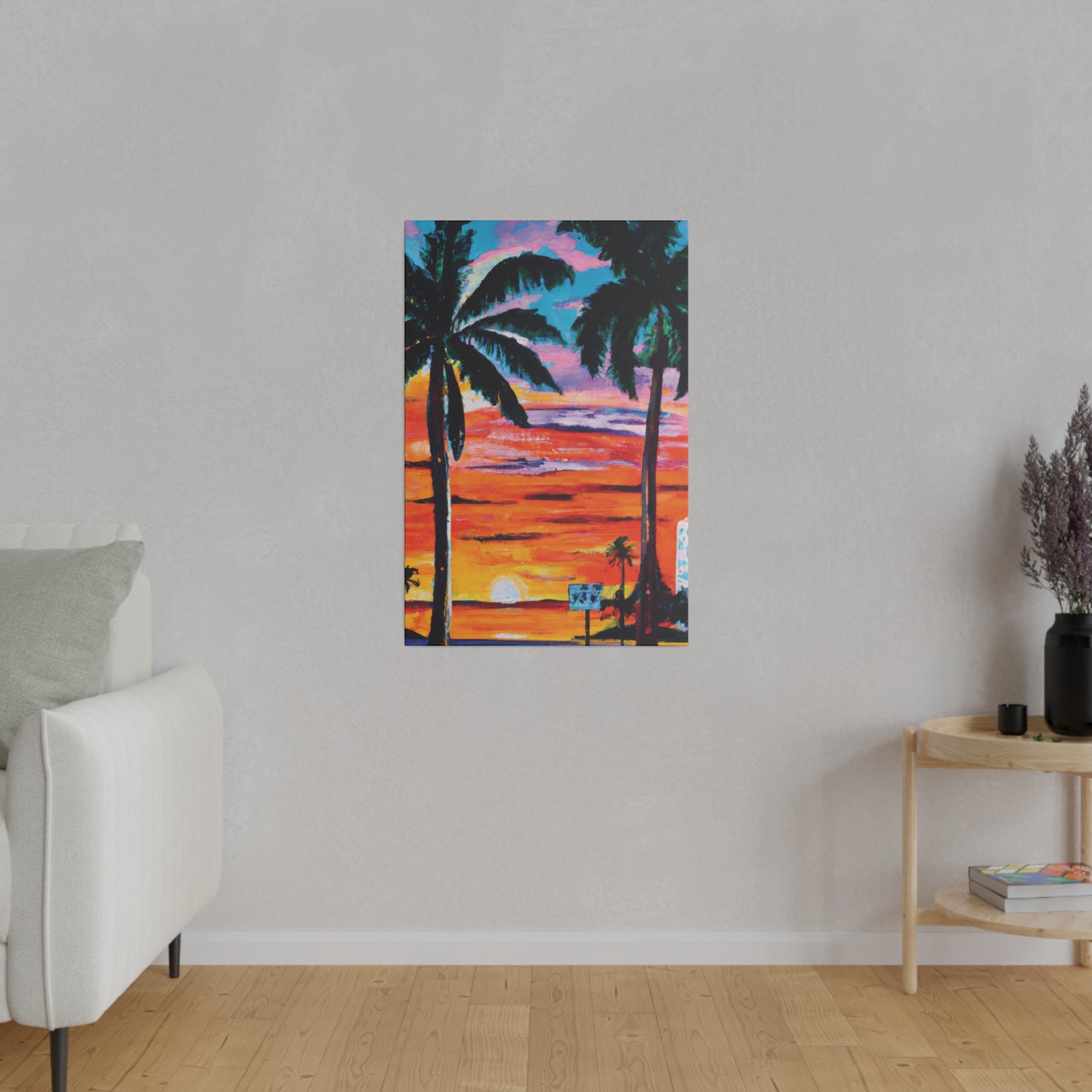 7358V - Miami Beach Sunset Painting Print | Miami | Beach | Sunset | Poster | Home Decor | Wall Art | Canvas