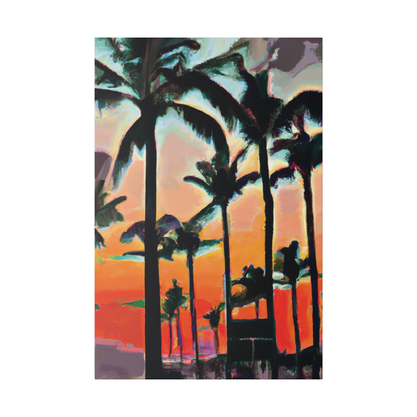 4891A - Miami Beach Sunset Painting Print | Miami | Beach | Sunset | Poster | Home Decor | Wall Art | Canvas