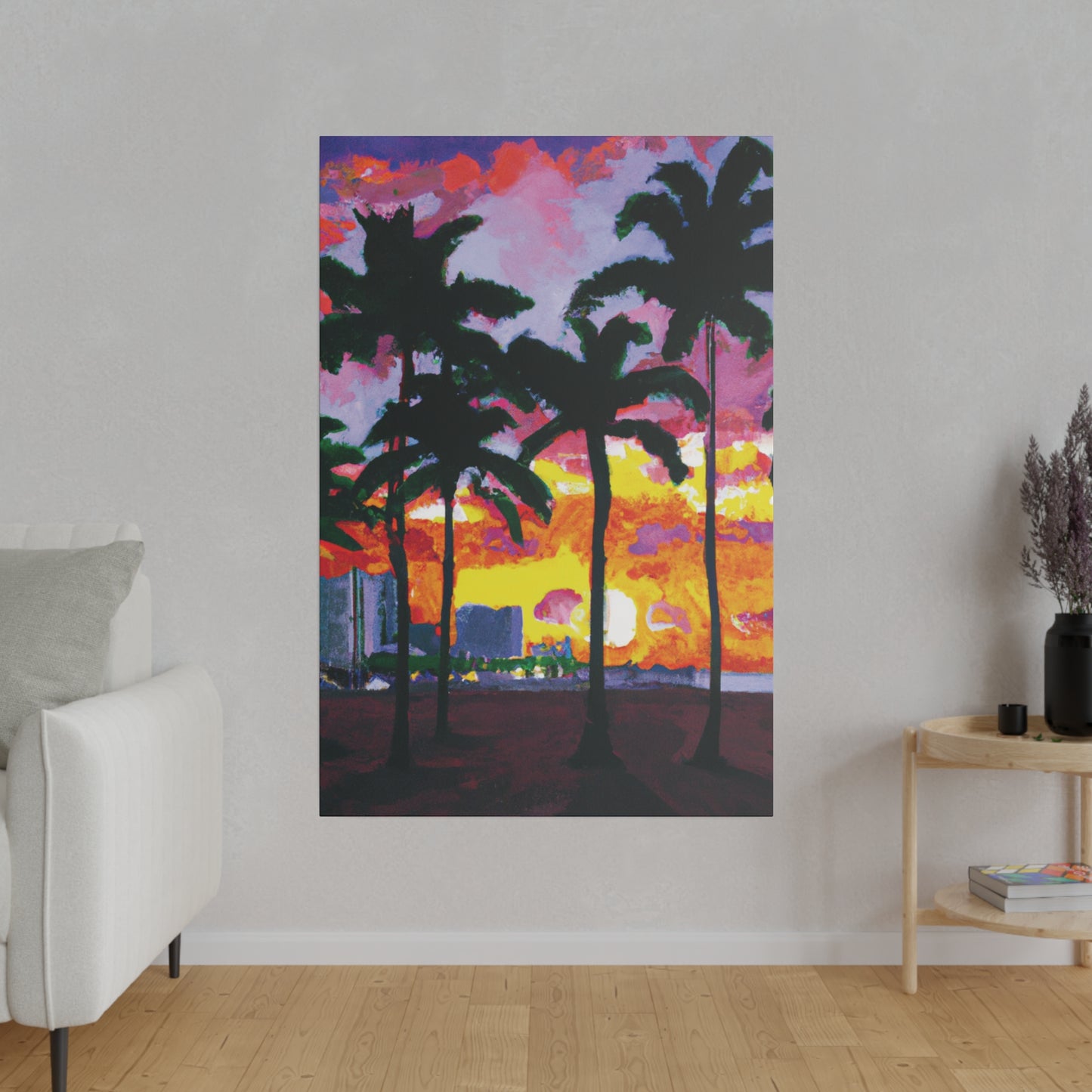 6342T - Miami Beach Sunset Painting Print | Miami | Beach | Sunset | Poster | Home Decor | Wall Art | Canvas
