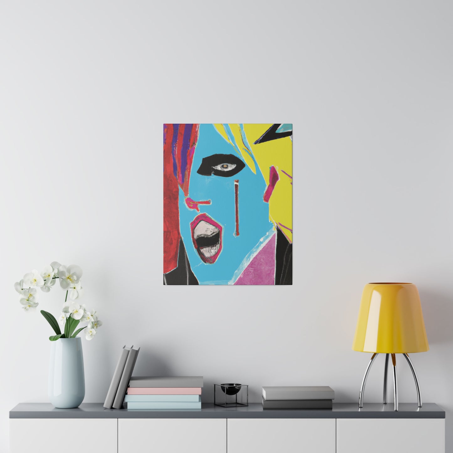 8365A - Rockstar Painting Print | Face | Abstract | Poster | Home Decor | Wall Art | Music Art | Canvas